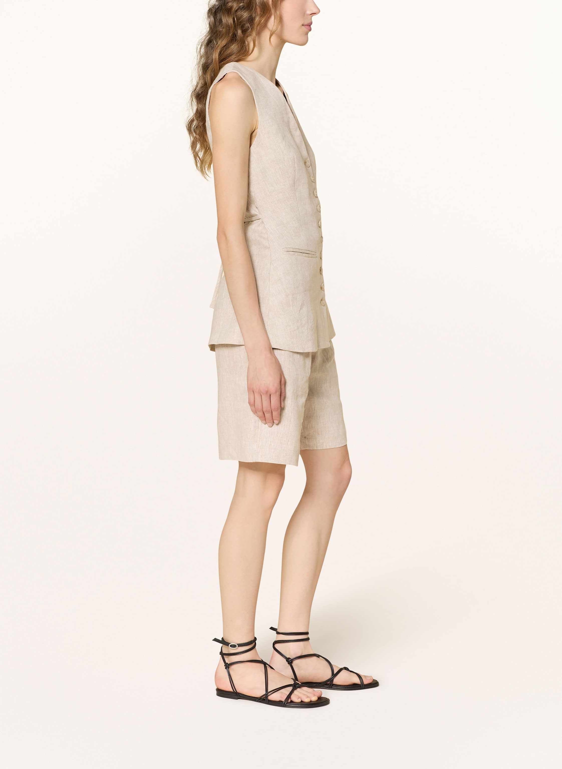 Thumbnail - Malina Leinenshorts Arlo beige