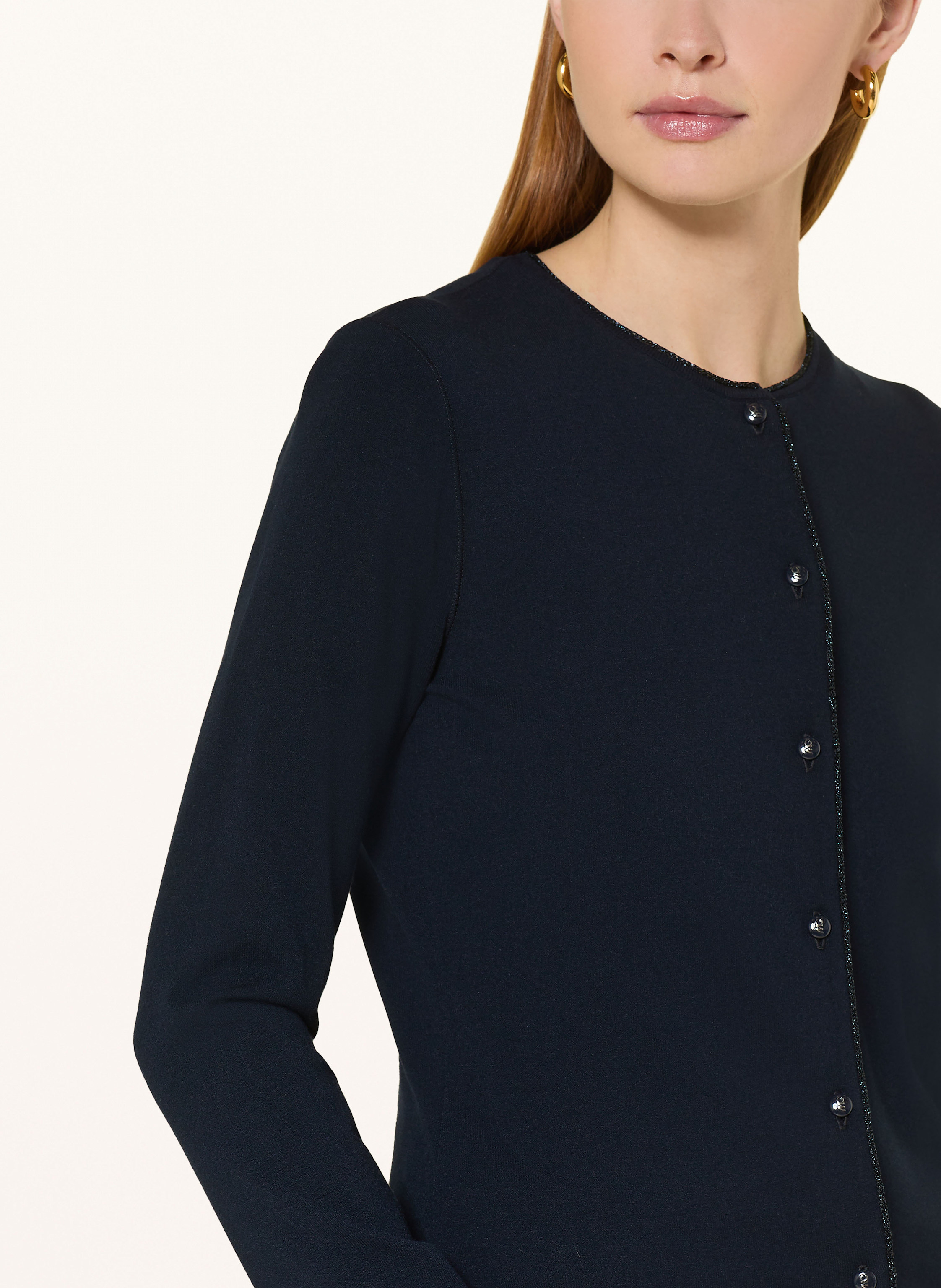 Thumbnail - Marc Cain Strickjacke Mit Glitzergarn blau