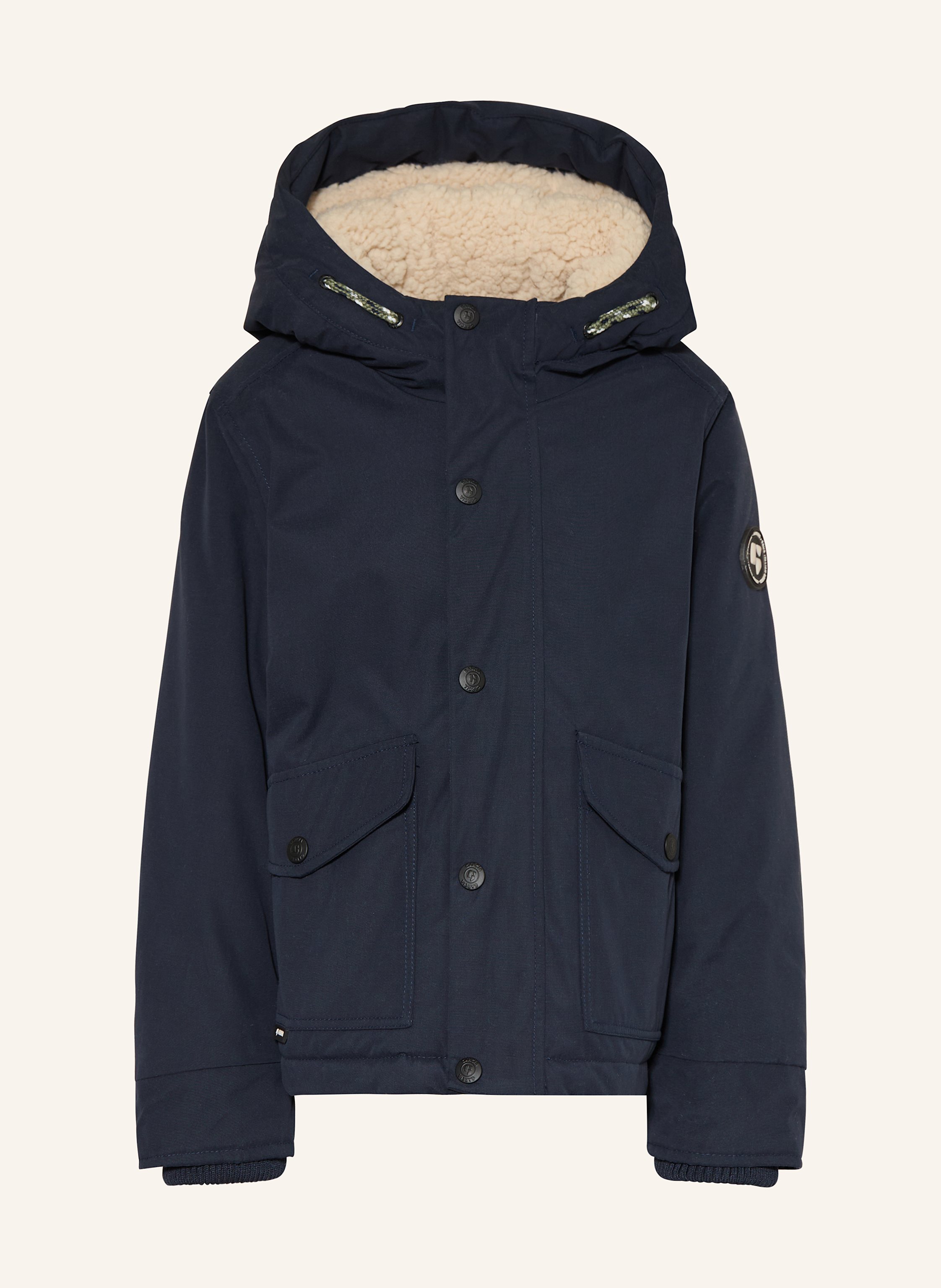 Garcia Parka Mit Kunstfell blau