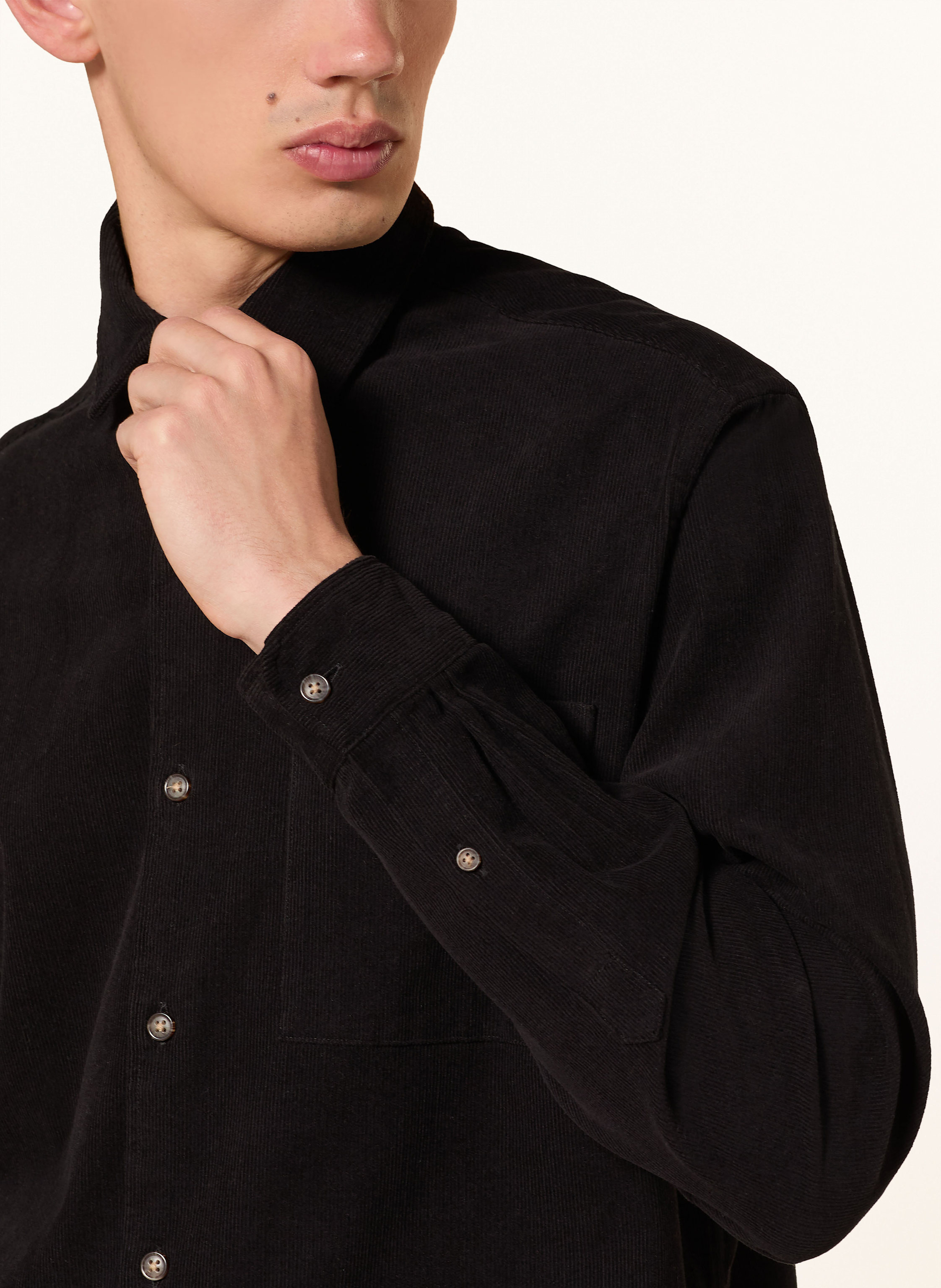 Thumbnail - Paul Cordhemd Comfort Fit schwarz
