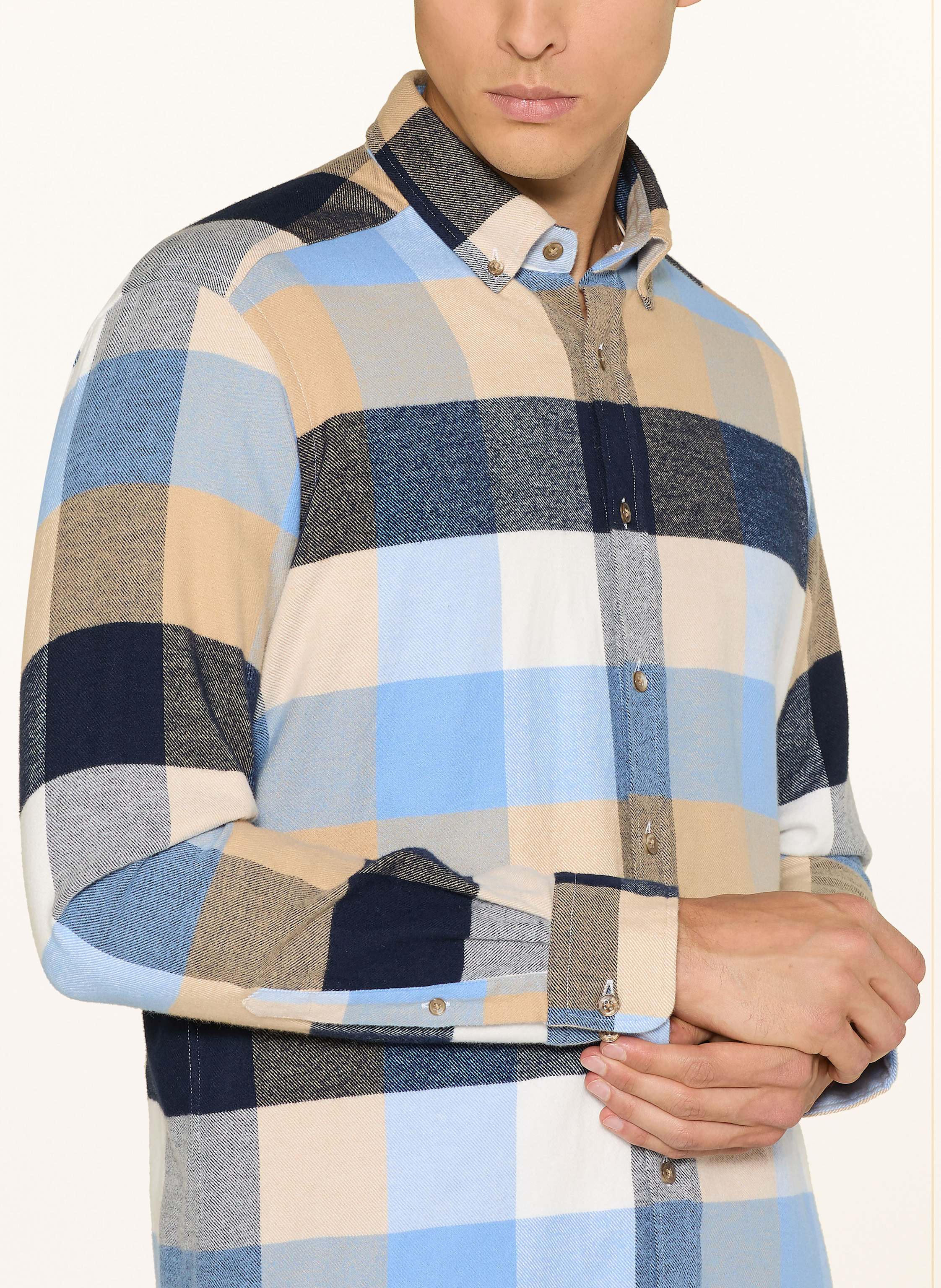 Thumbnail - Strokesman's Flanellhemd Regular Fit beige