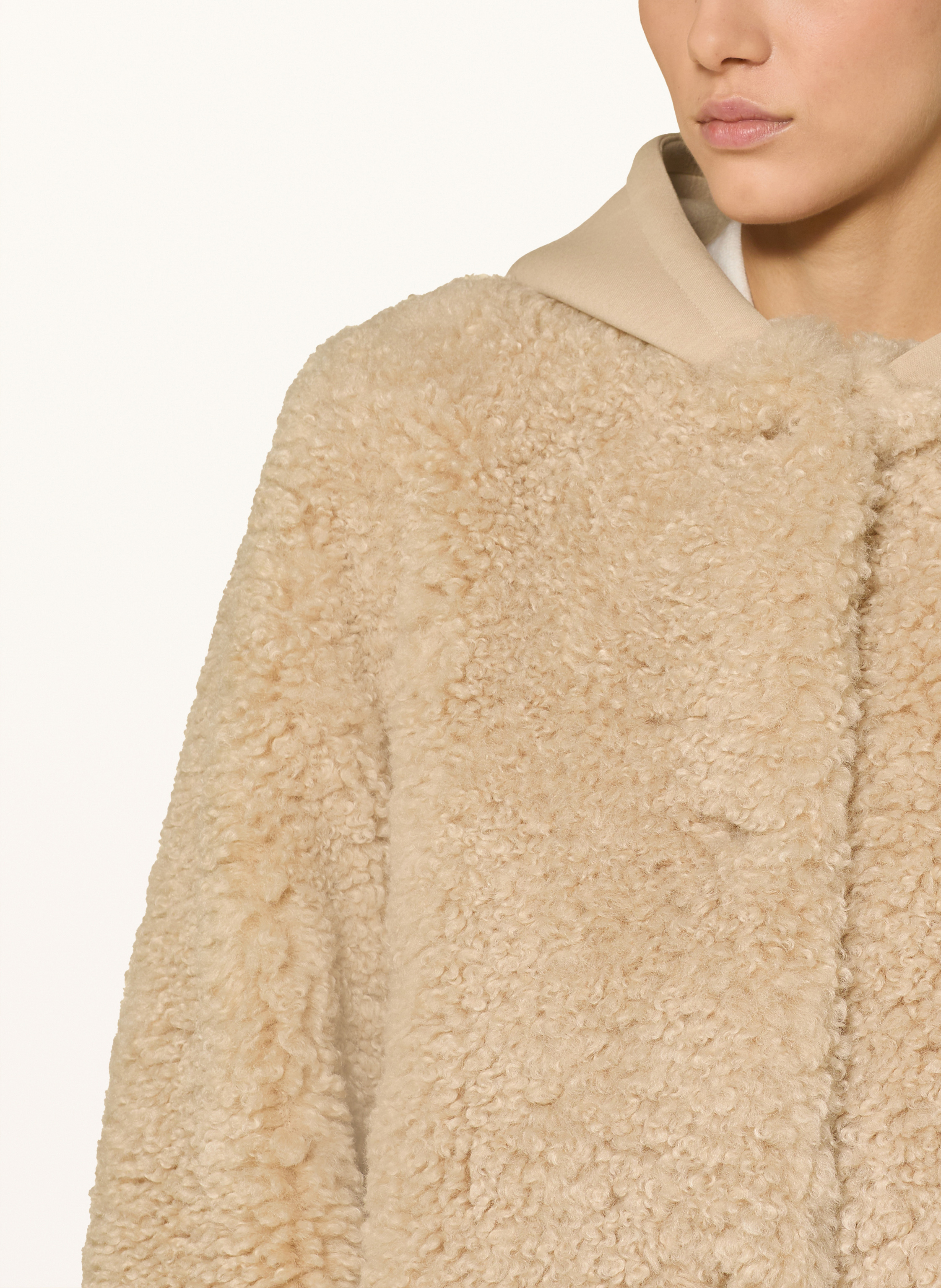 Thumbnail - Marc O'polo Denim Teddyfell-Mantel Im Materialmix beige