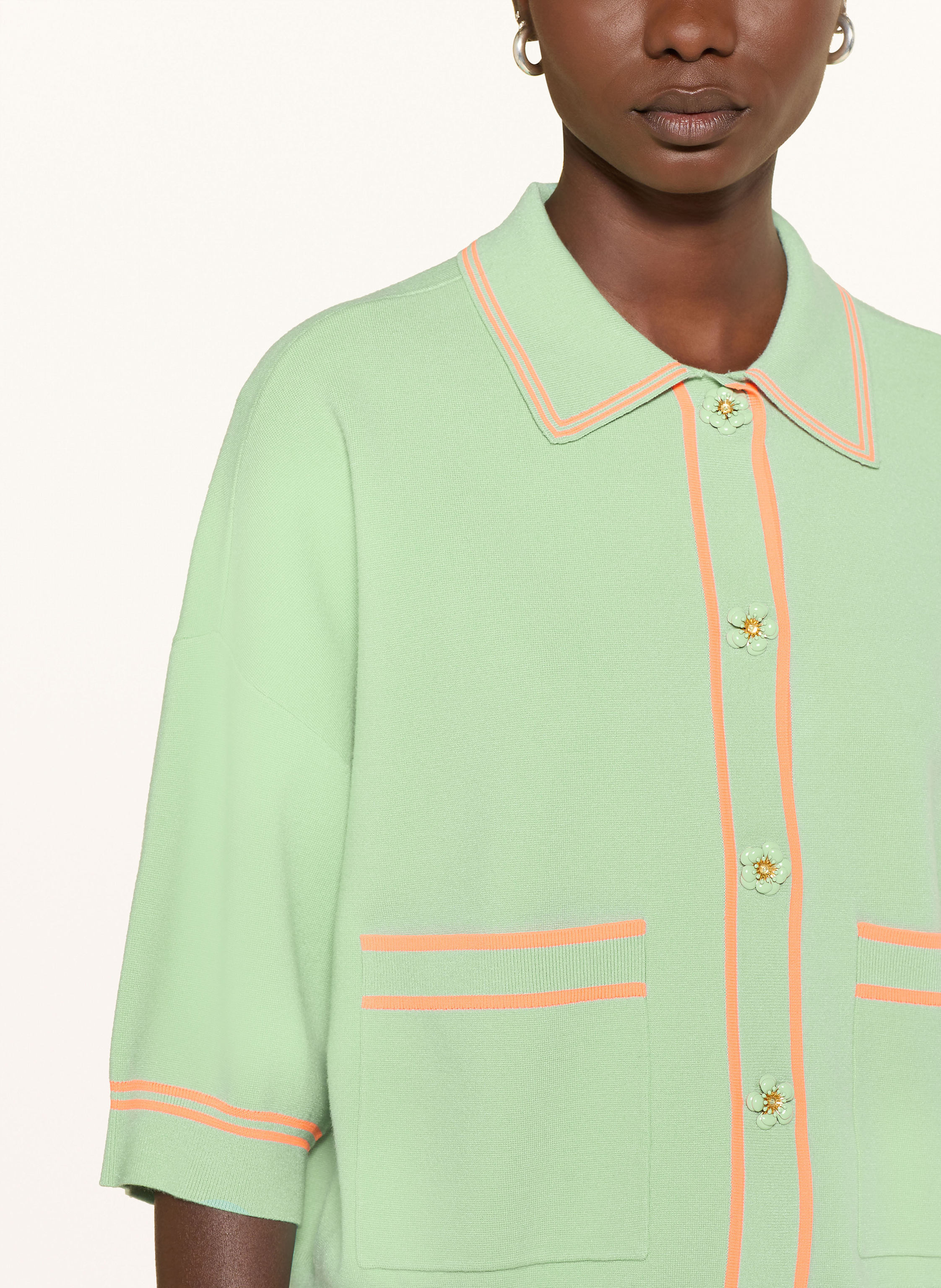 Thumbnail - Essentiel Antwerp Strickjacke Ilaria Mit 3/4-Arm gruen