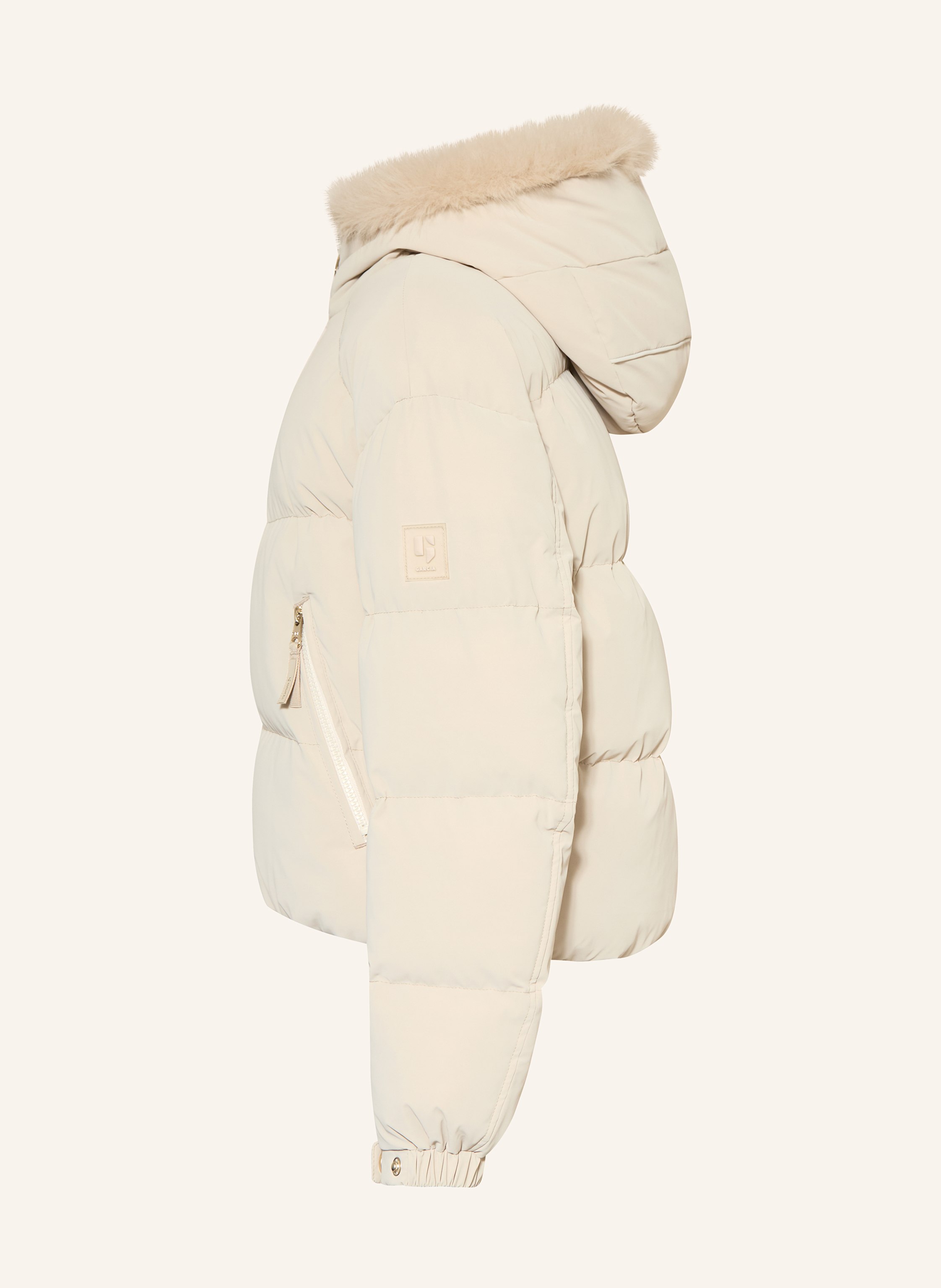 Thumbnail - Garcia Steppjacke Mit Kunstpelz beige