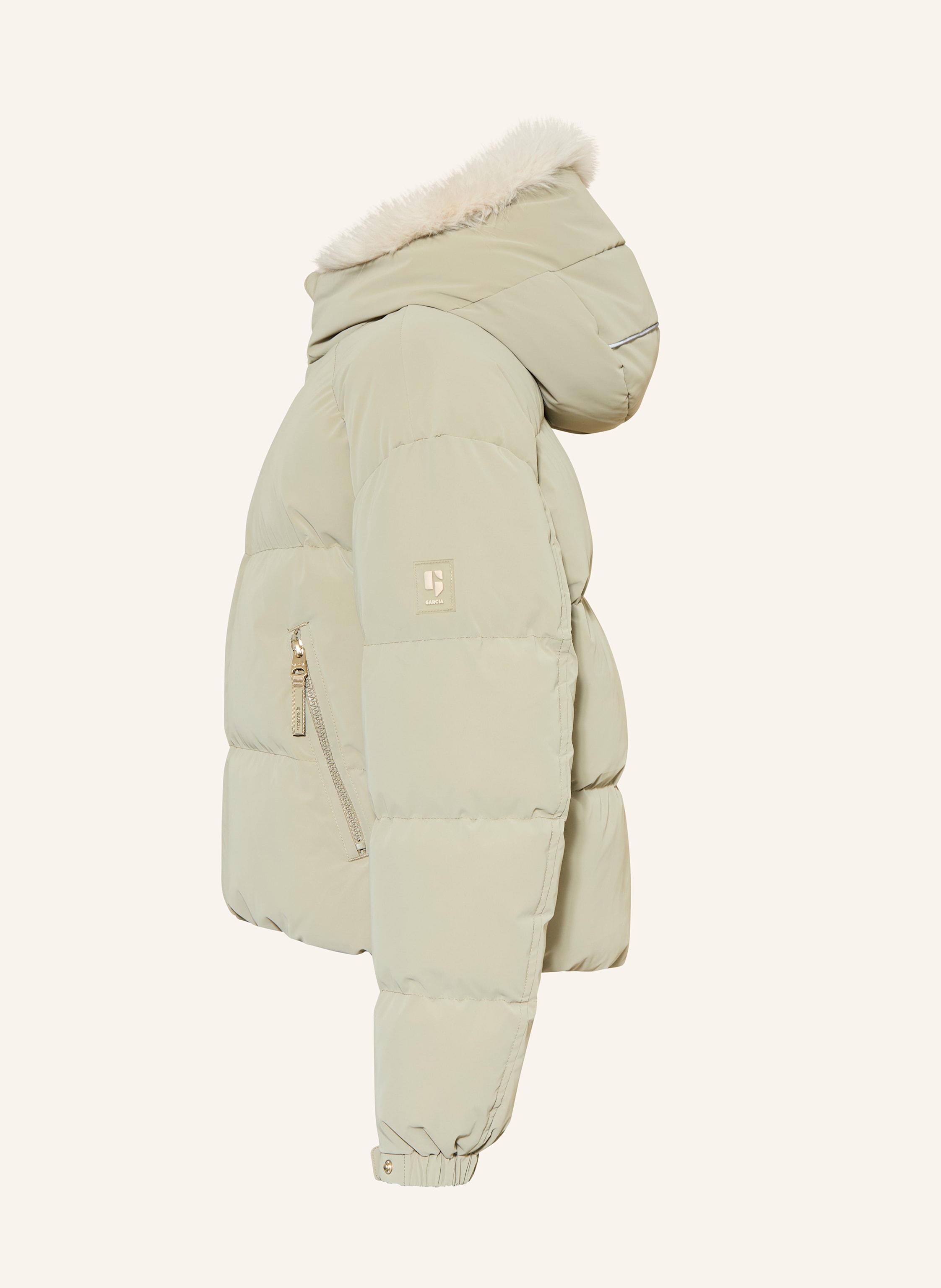 Thumbnail - Garcia Steppjacke Mit Kunstpelz grau