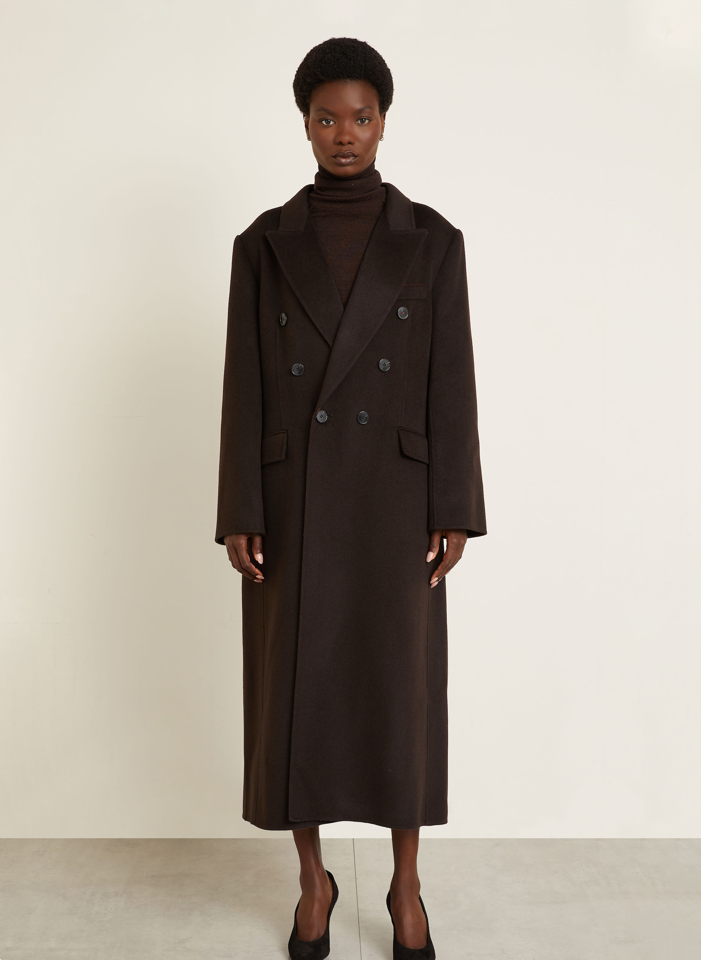 Thumbnail - Victoria Beckham Wollmantel braun