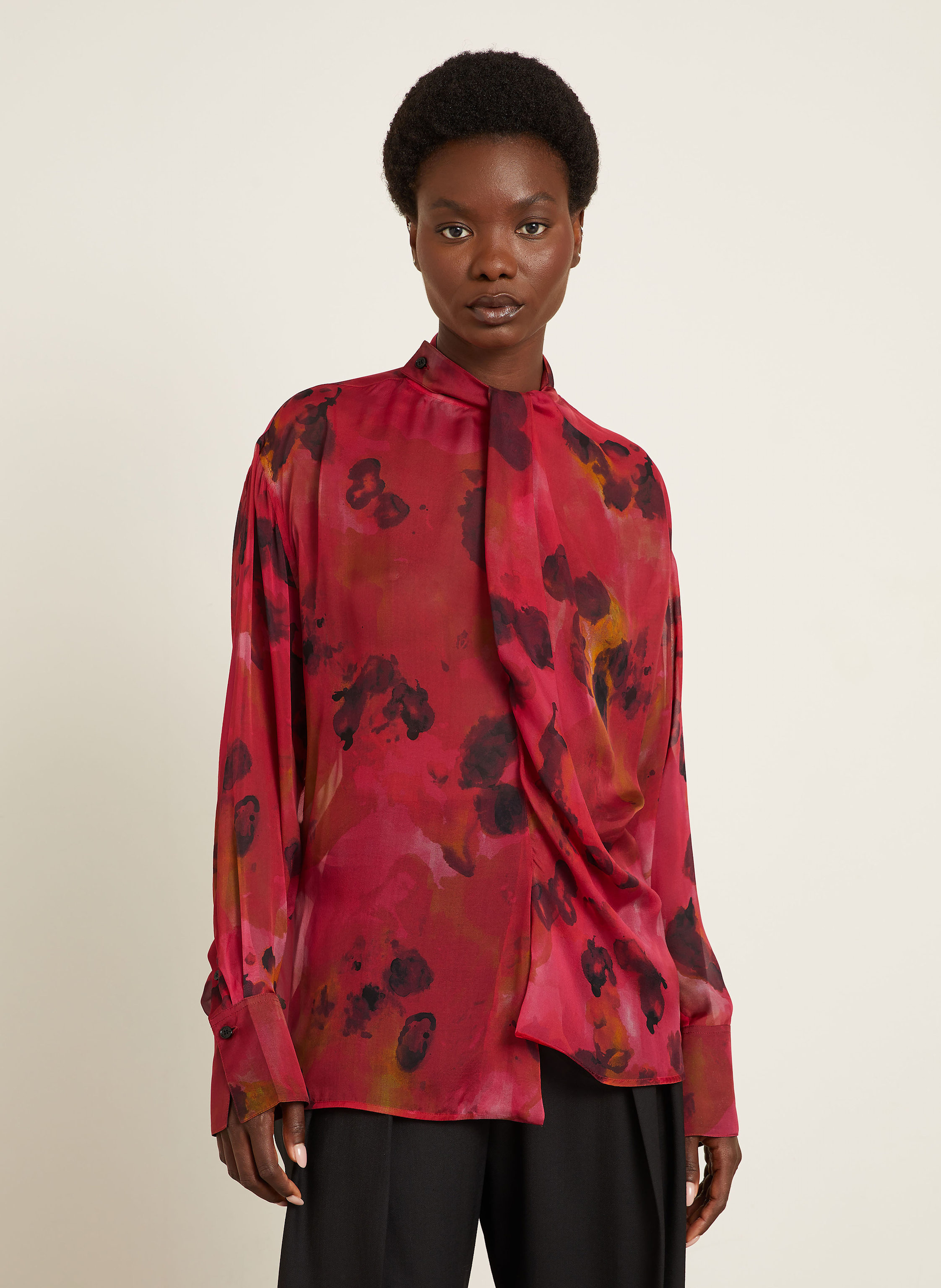 Thumbnail - Victoria Beckham Seidenbluse rot