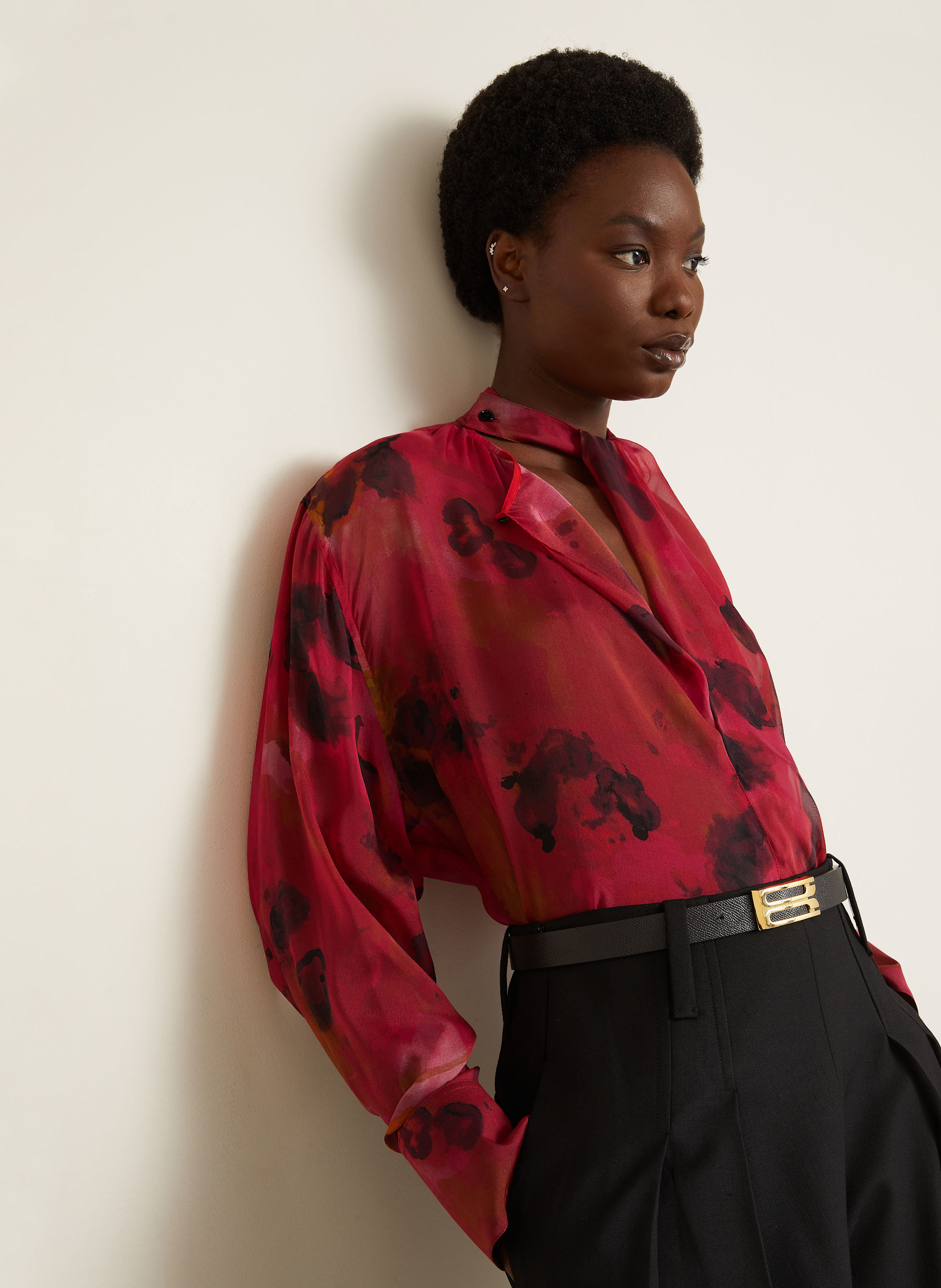 Thumbnail - Victoria Beckham Seidenbluse rot