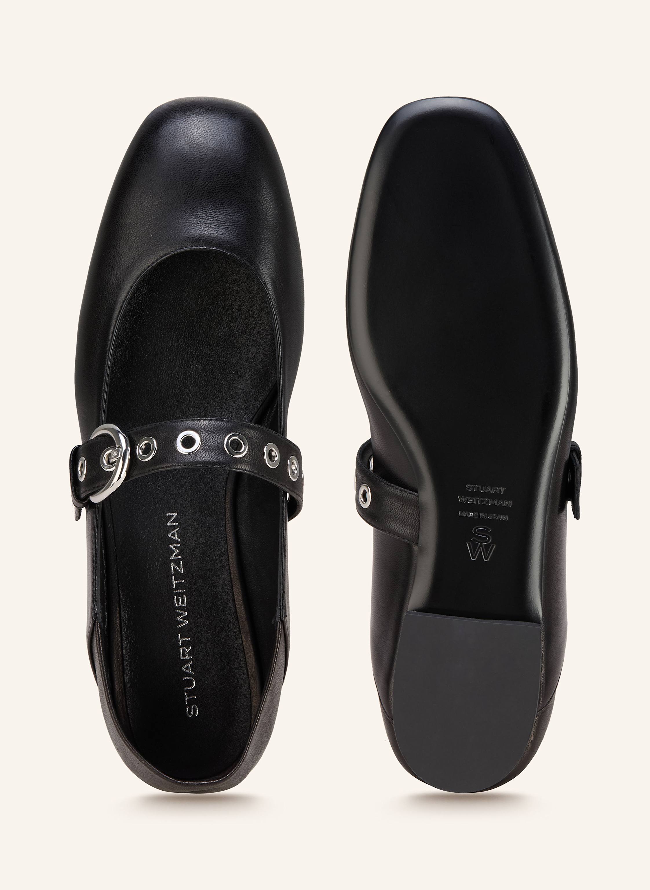 Thumbnail - Stuart Weitzman Mary-Jane-Ballerinas Supermoto schwarz