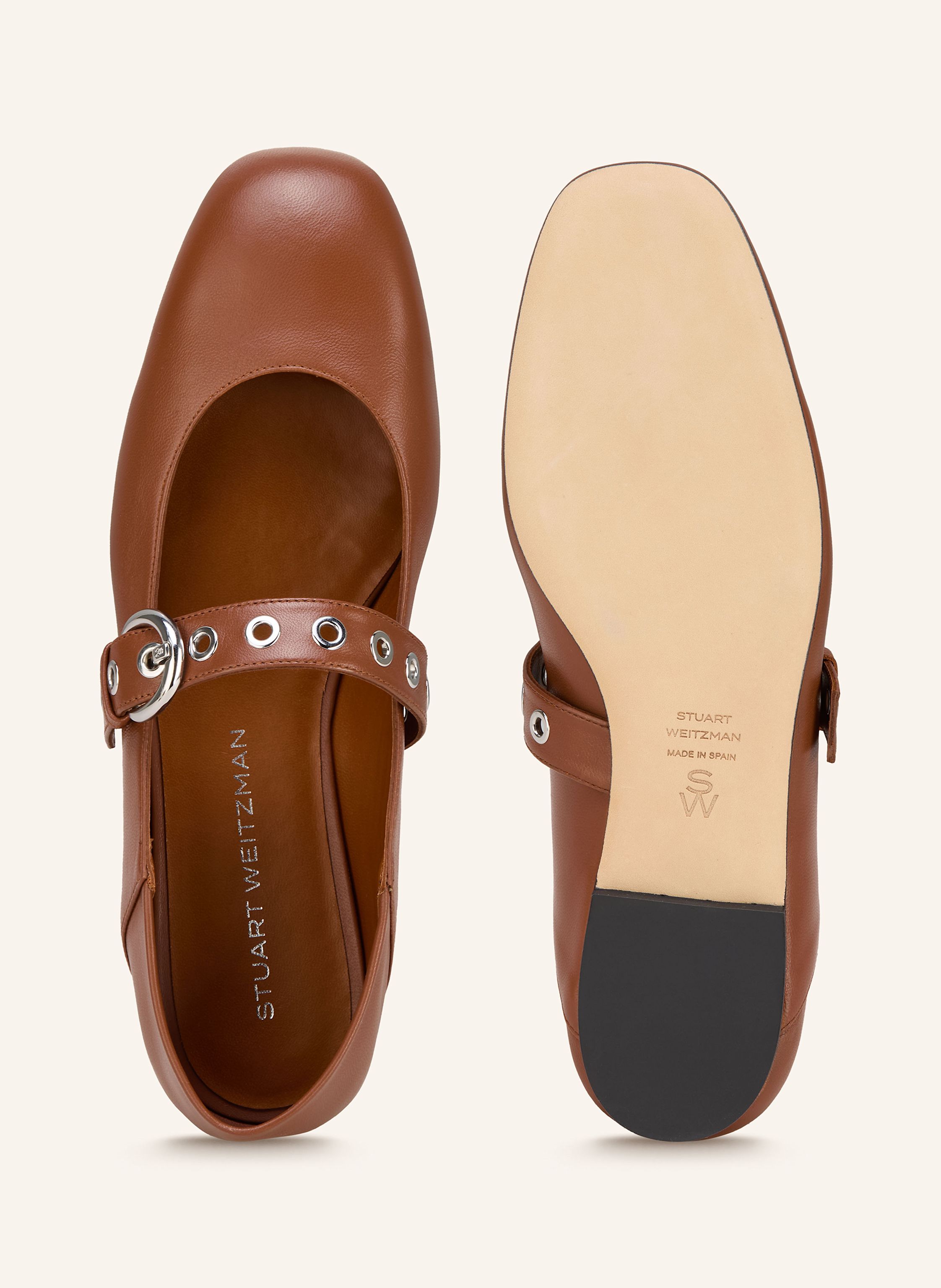 Thumbnail - Stuart Weitzman Mary-Jane-Ballerinas Supermoto braun