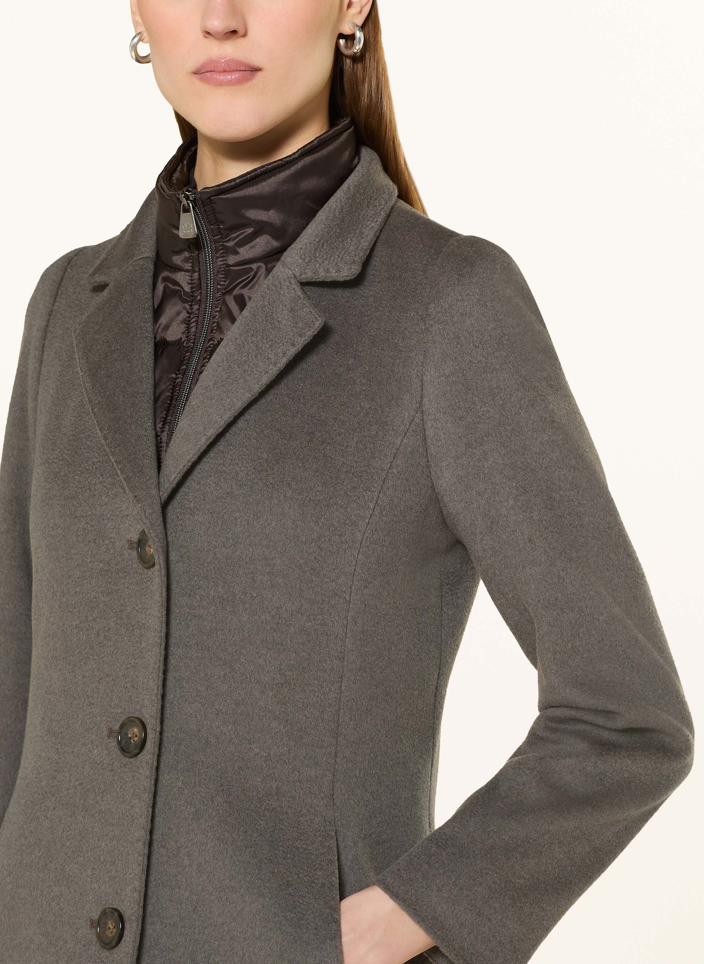 Thumbnail - Cinzia Rocca Wollmantel Mit Herausnehmbarer Blende grau