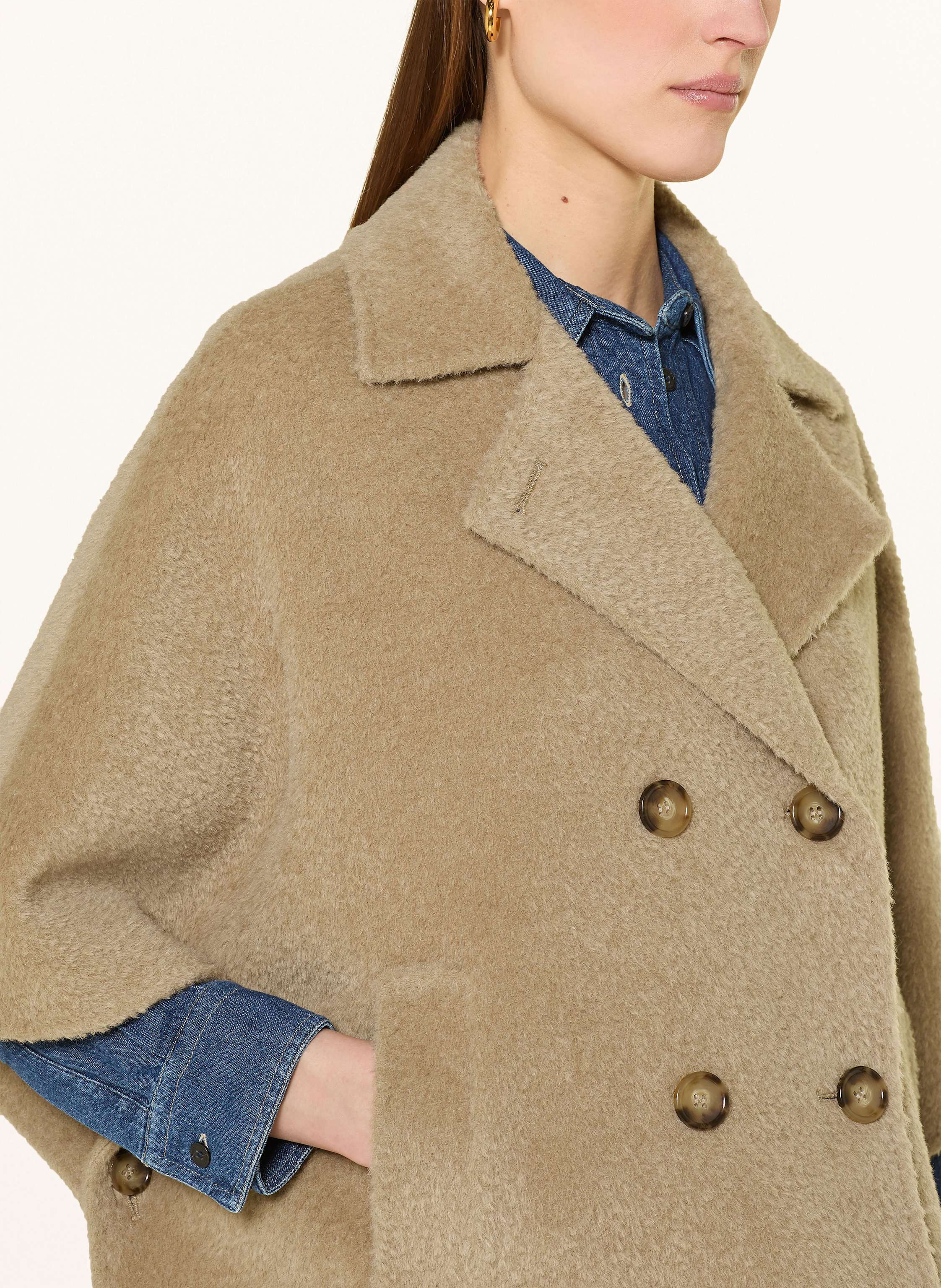 Thumbnail - Cinzia Rocca Poncho Mit Alpaka braun