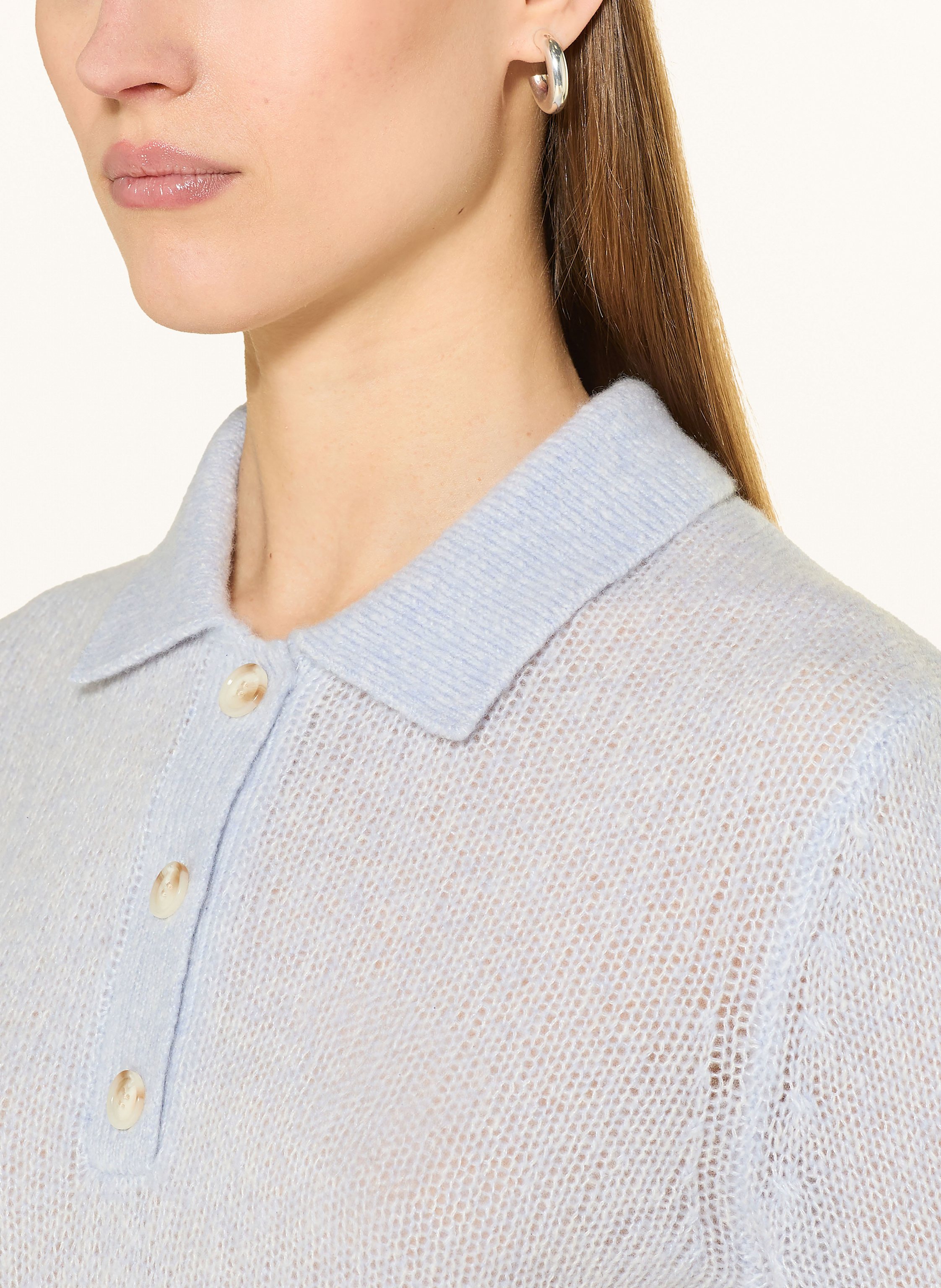 Thumbnail - Lisa Yang Strick-Poloshirt Masy Aus Cashmere blau