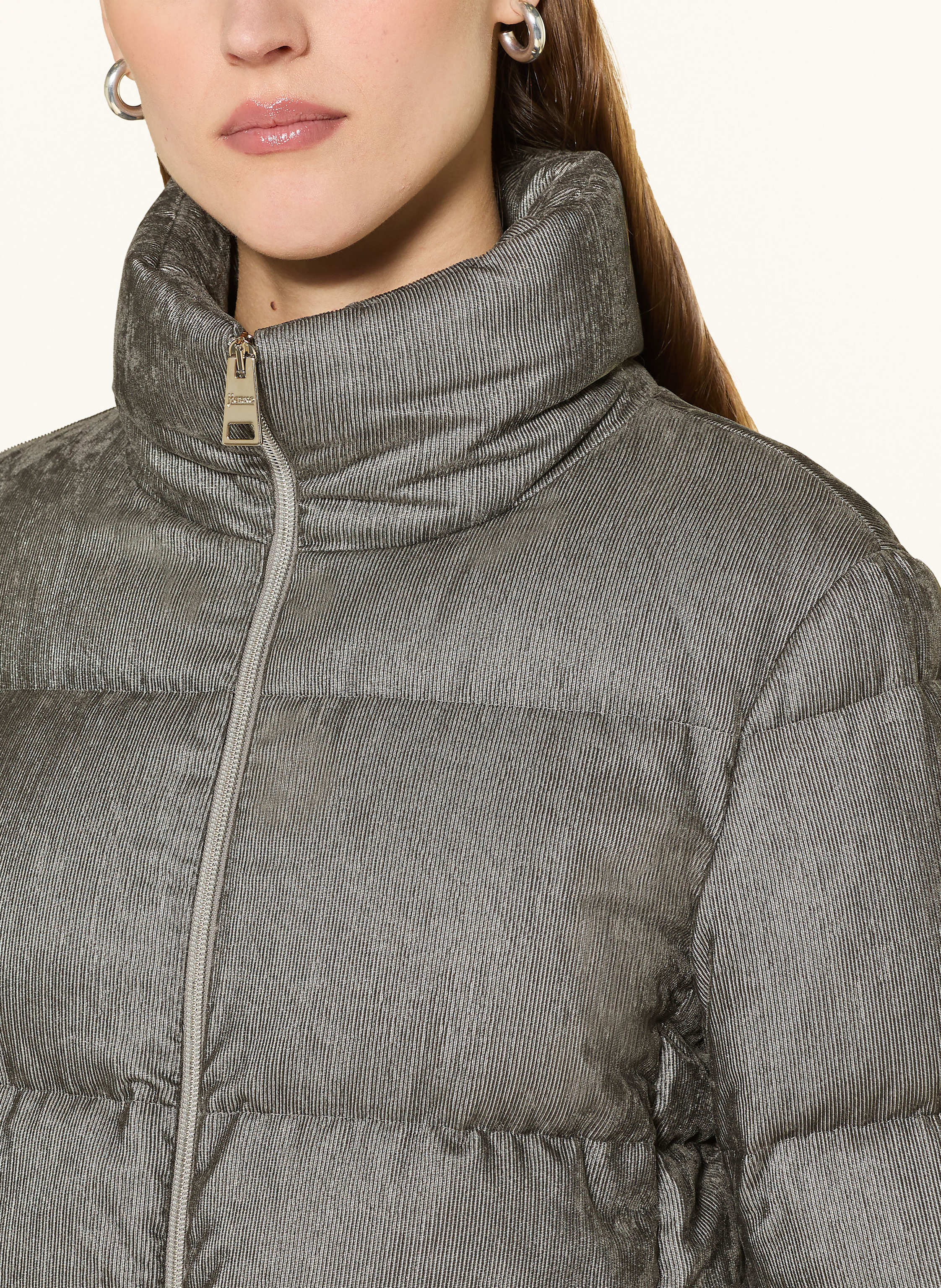 Thumbnail - Herno Jacke Piumino Mit Glitzergarn grau