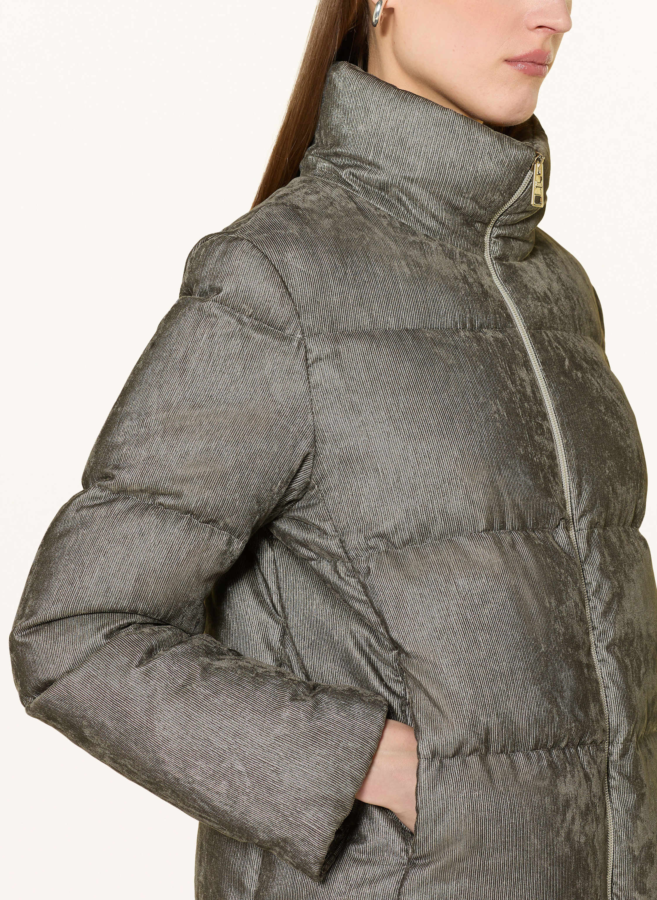 Thumbnail - Herno Jacke Piumino Mit Glitzergarn grau