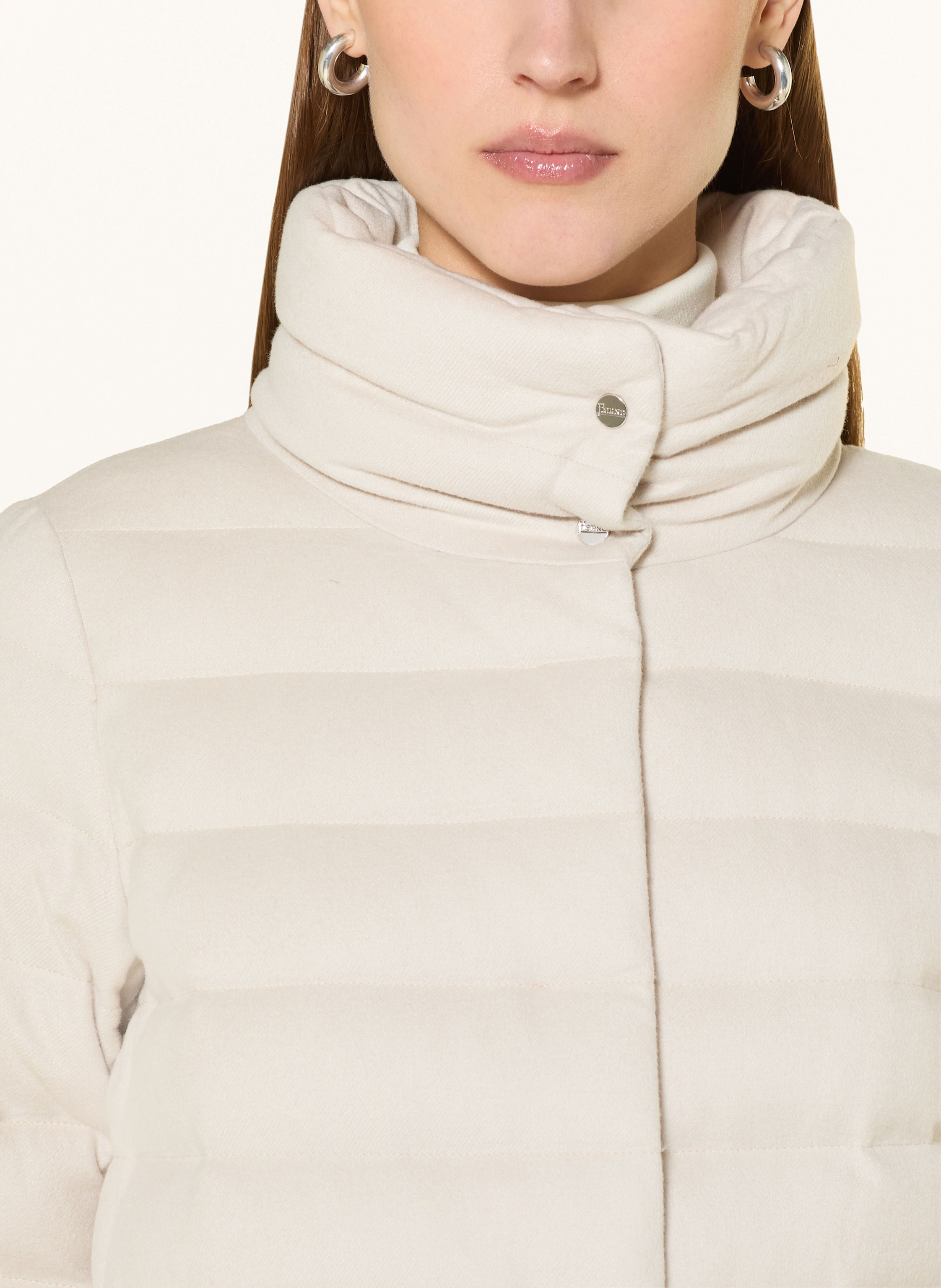 Thumbnail - Herno Jacke Piumino Capa/ Ceta Aus Seide Und Cashmere beige