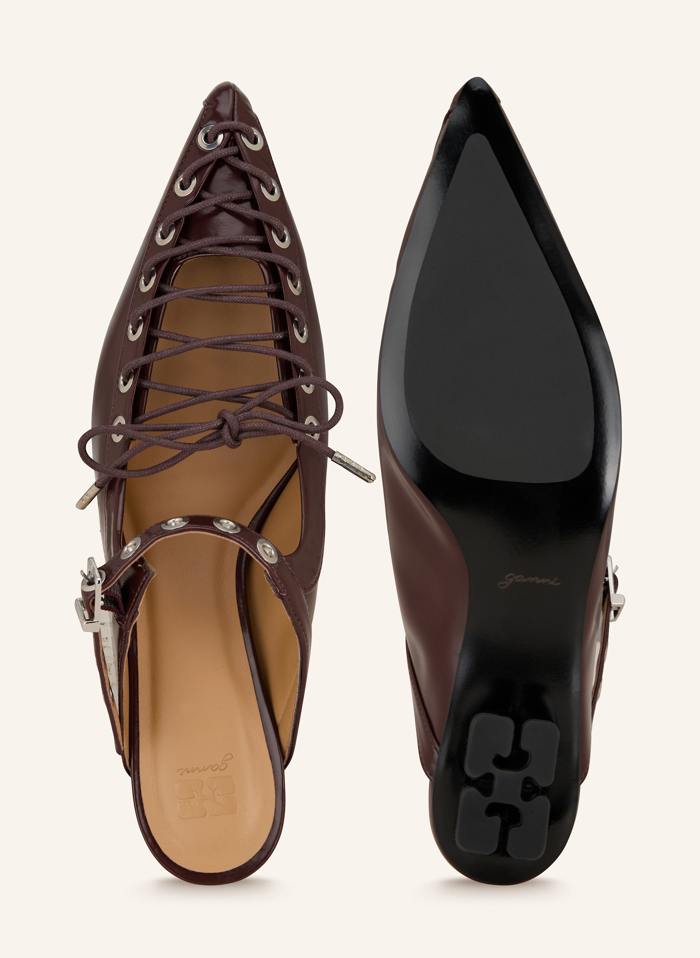 Thumbnail - Ganni Mules braun