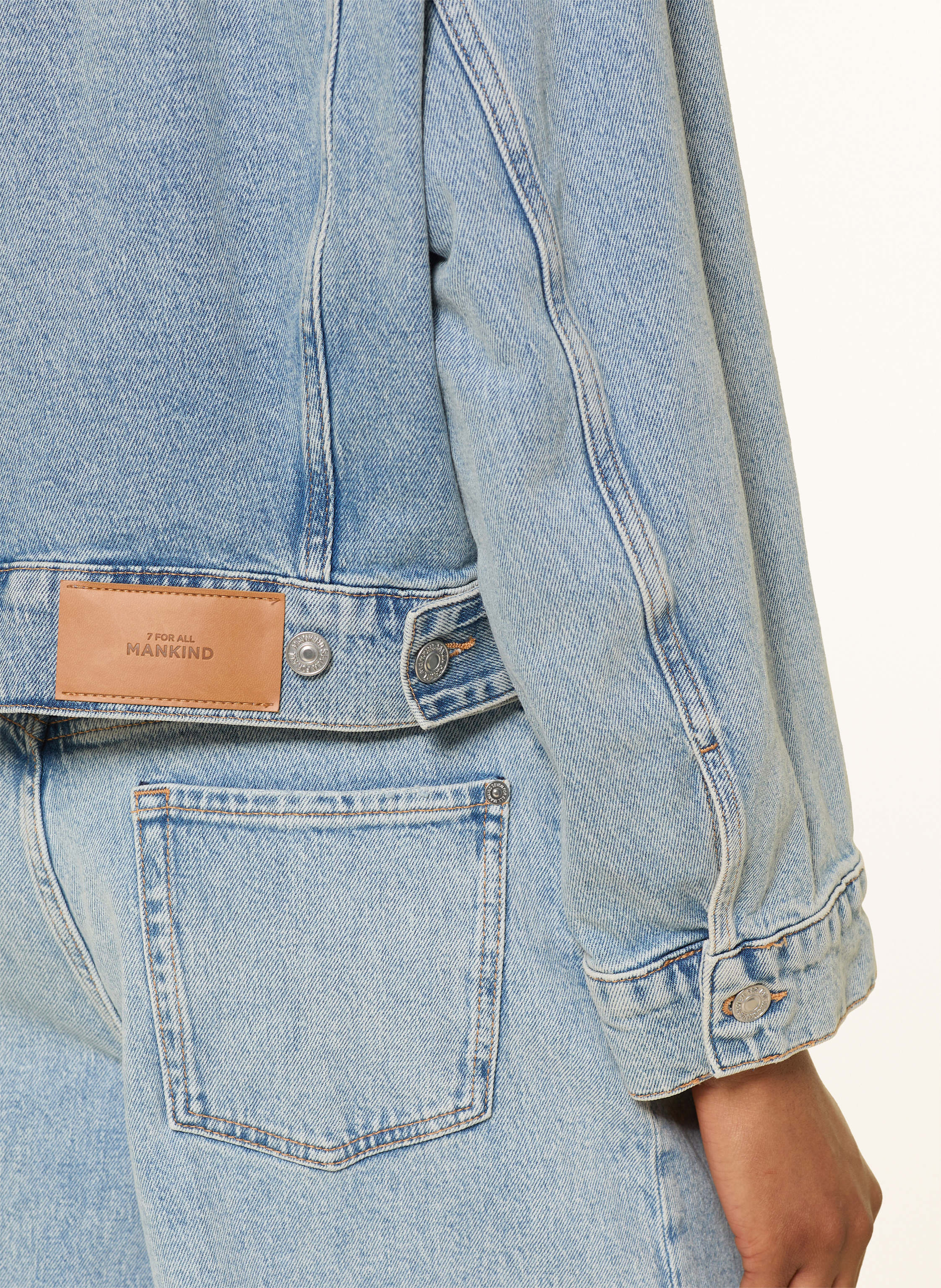 Thumbnail - 7 For All Mankind Jeansjacke Oli Cropped Trucker blau