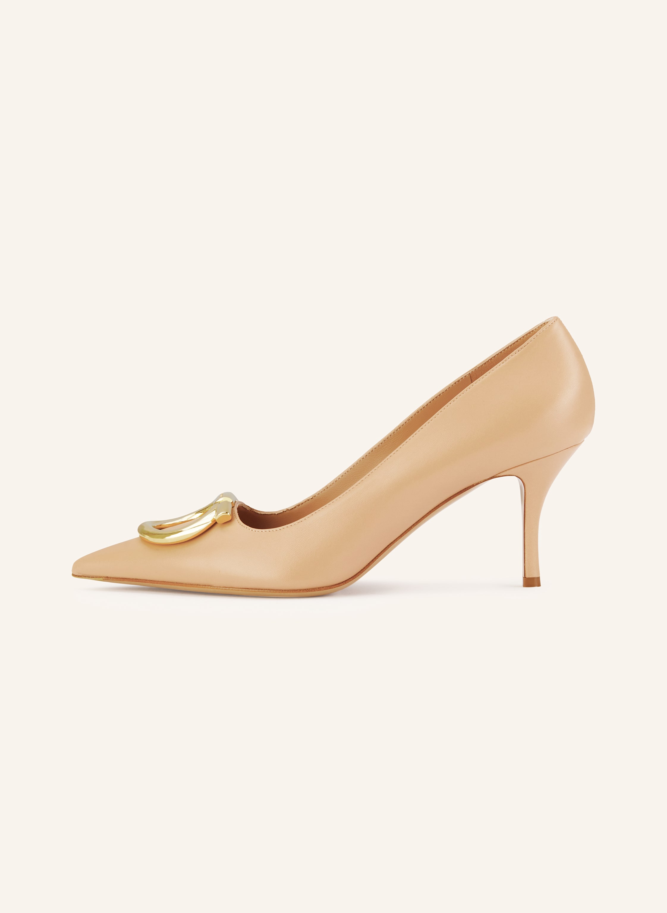 Thumbnail - Ferragamo Pumps Maxi Gancini beige