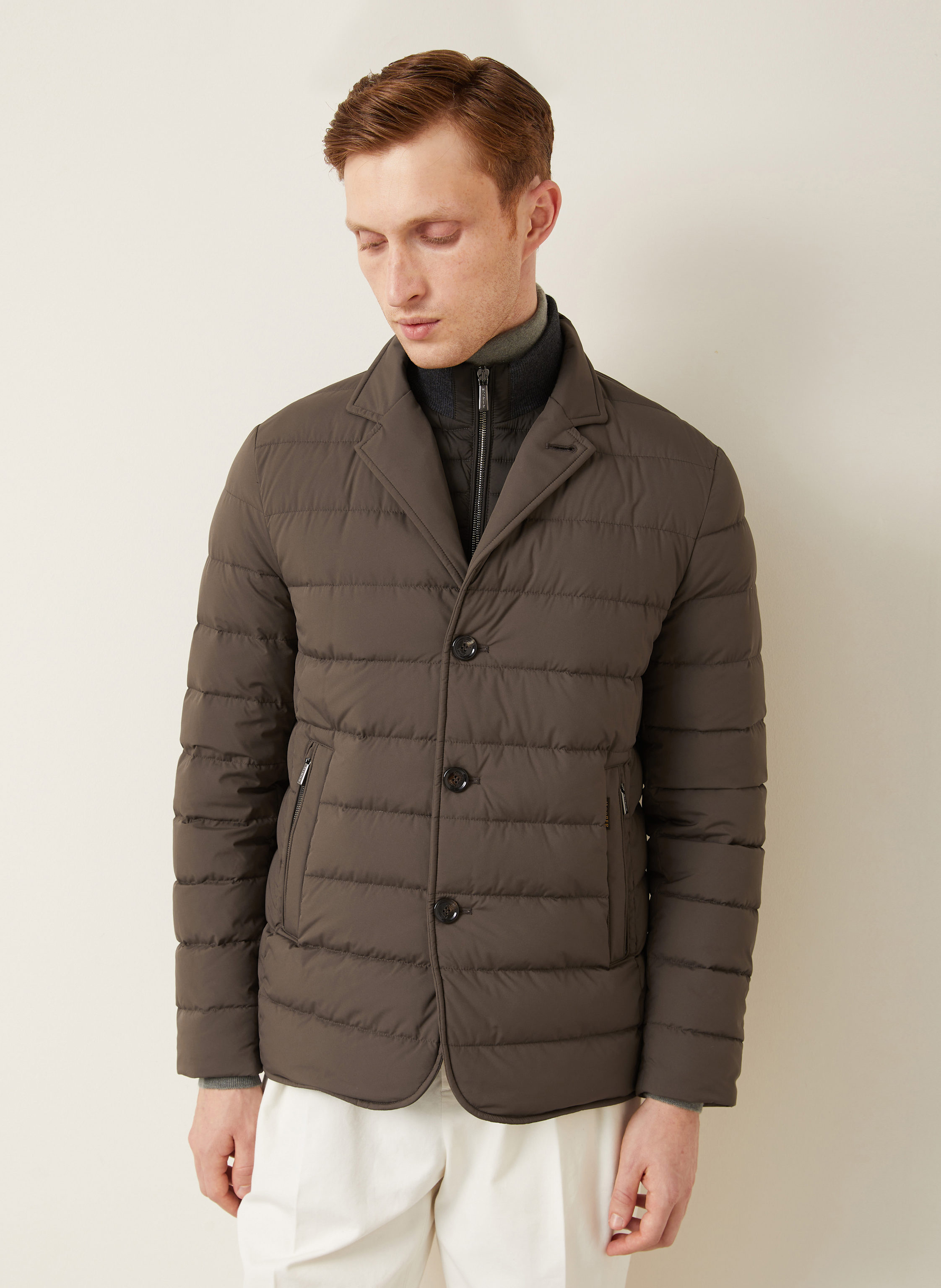 Thumbnail - Moorer Daunenjacke Mit Herausnehmbarer Blende braun