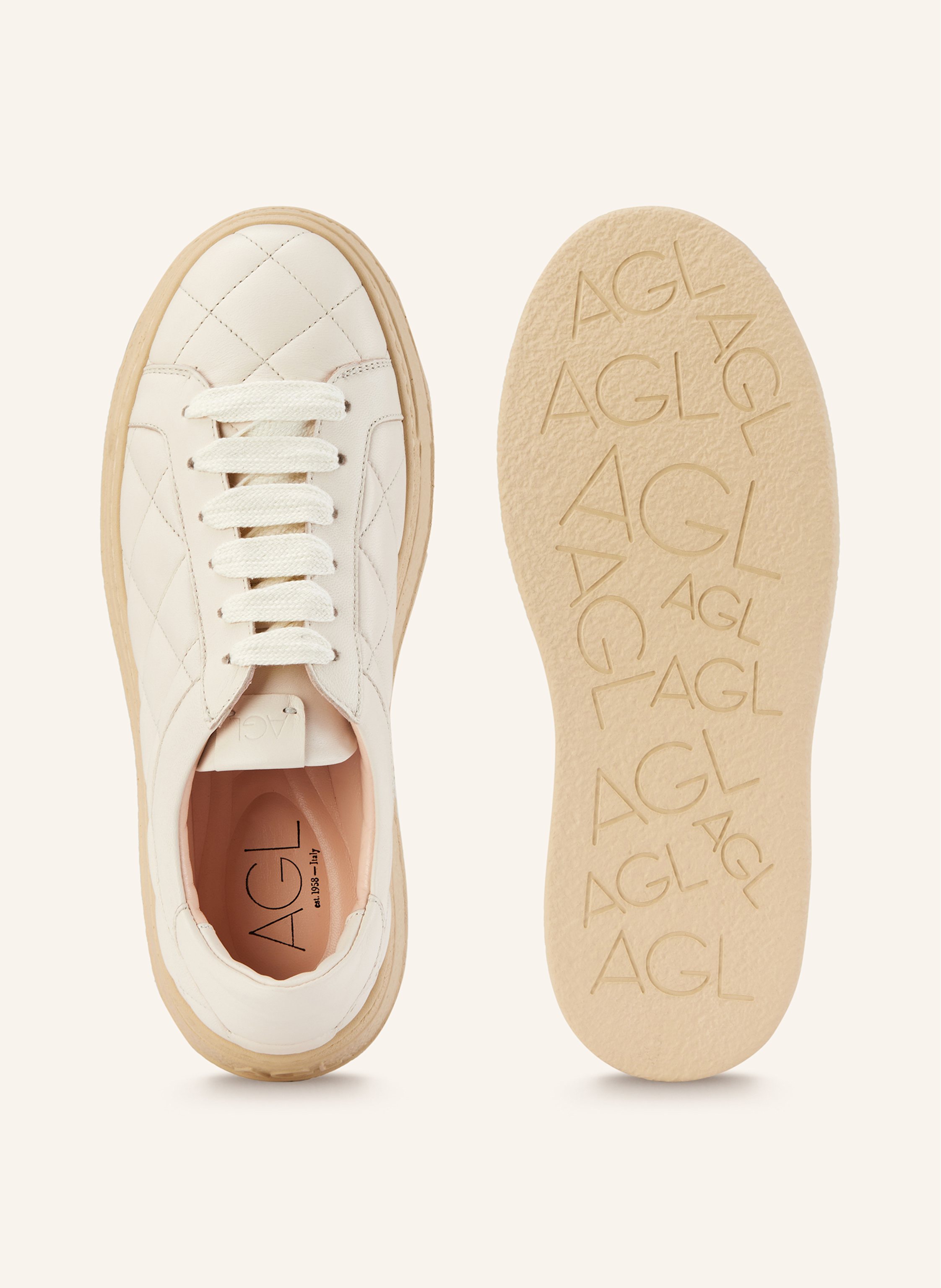 Thumbnail - Agl Sneaker Giuly Matelasse beige