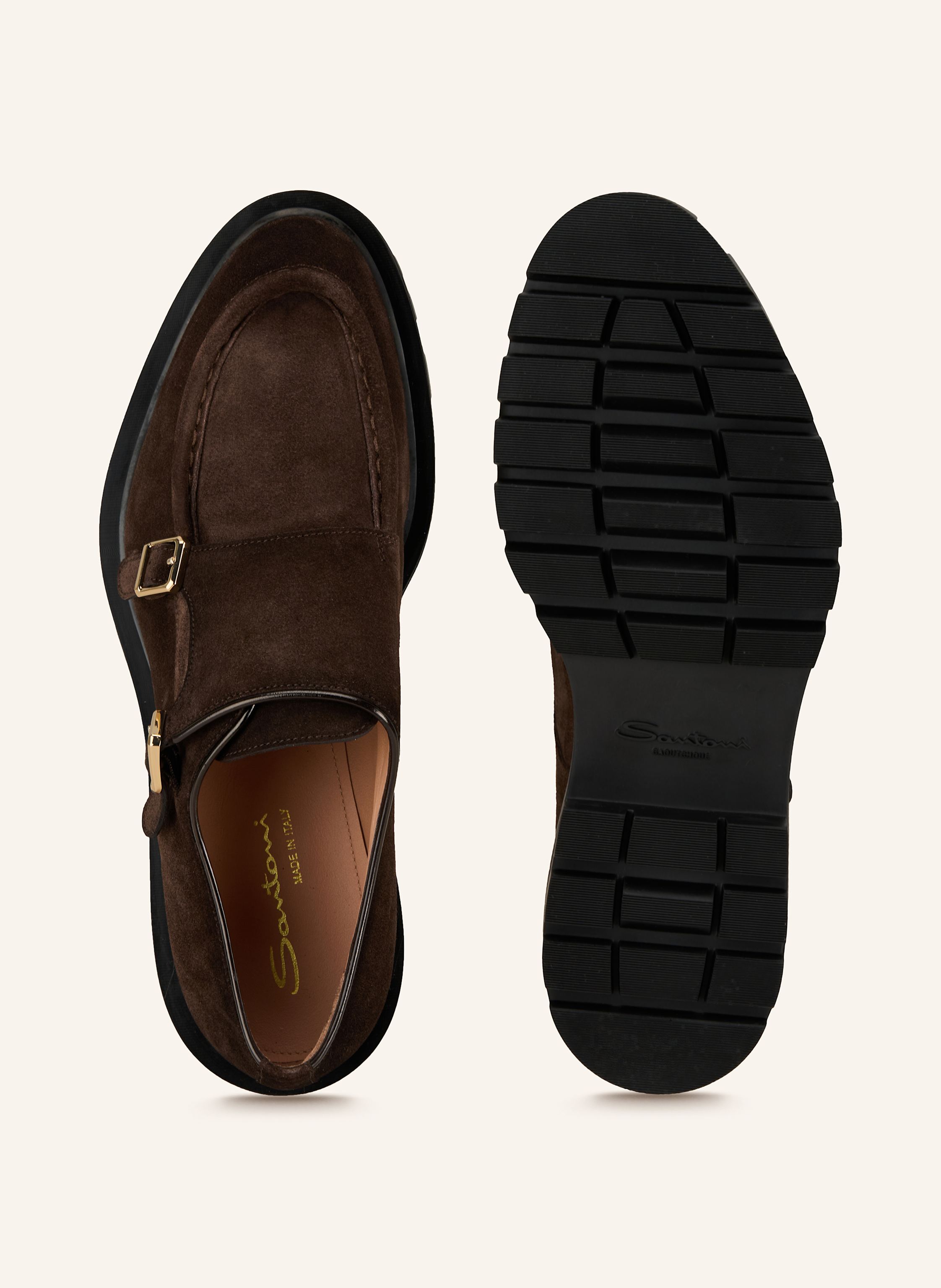 Thumbnail - Santoni Double-Monks Feint braun
