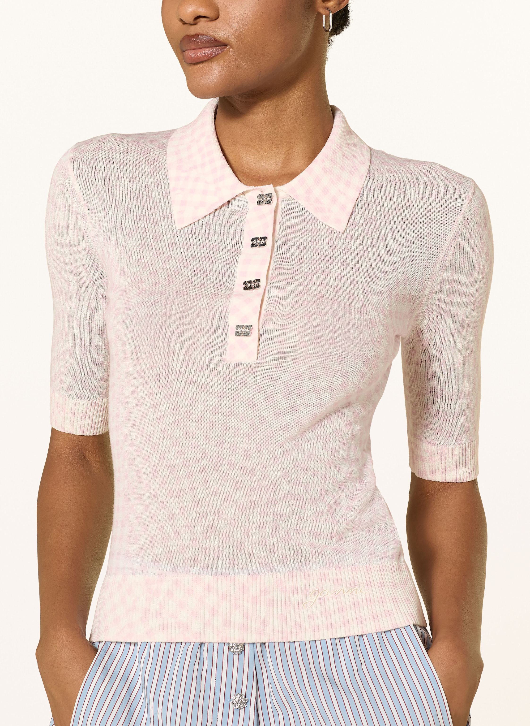 Thumbnail - Ganni Jersey-Poloshirt rosa
