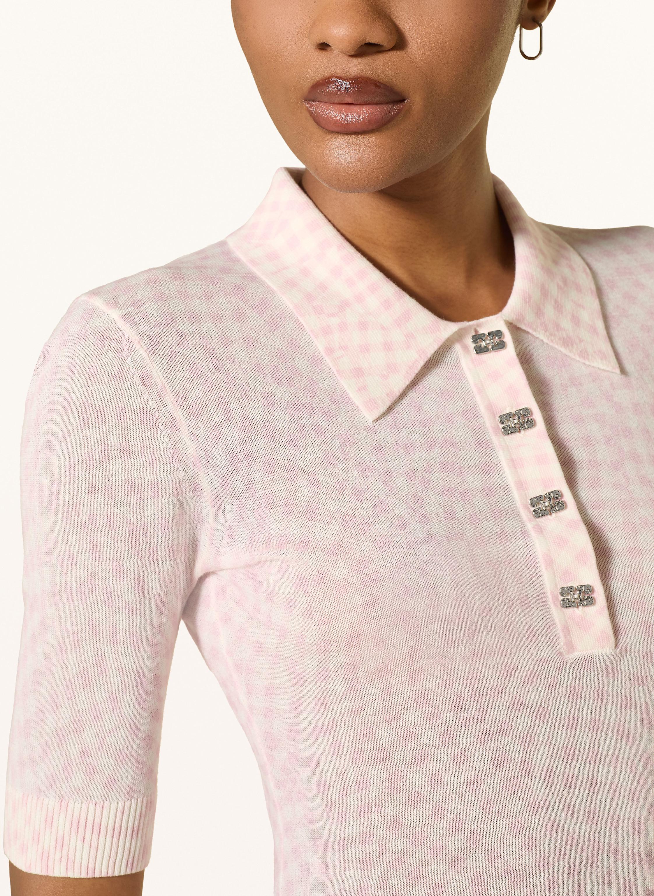 Thumbnail - Ganni Jersey-Poloshirt rosa