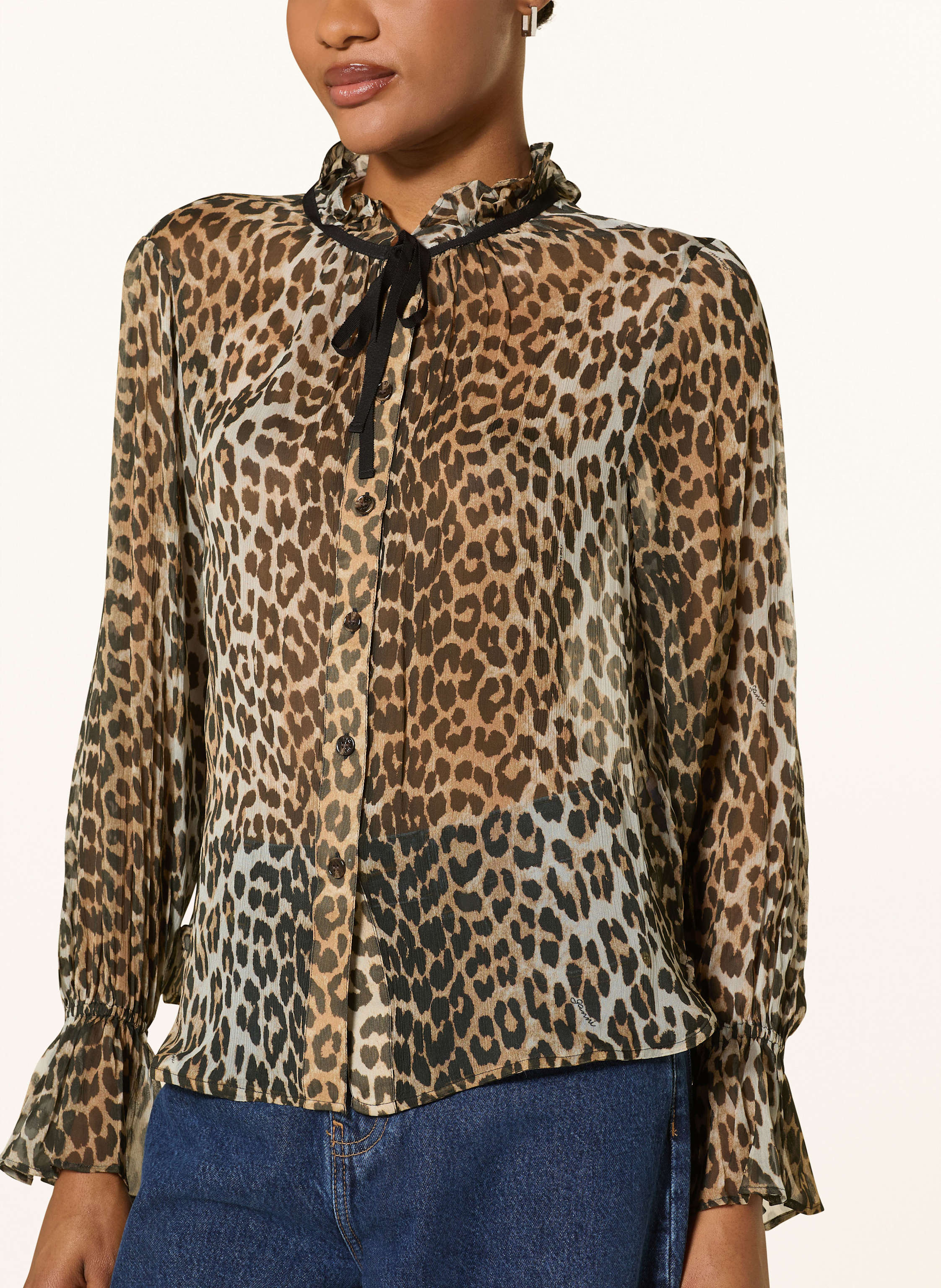 Thumbnail - Ganni Bluse braun