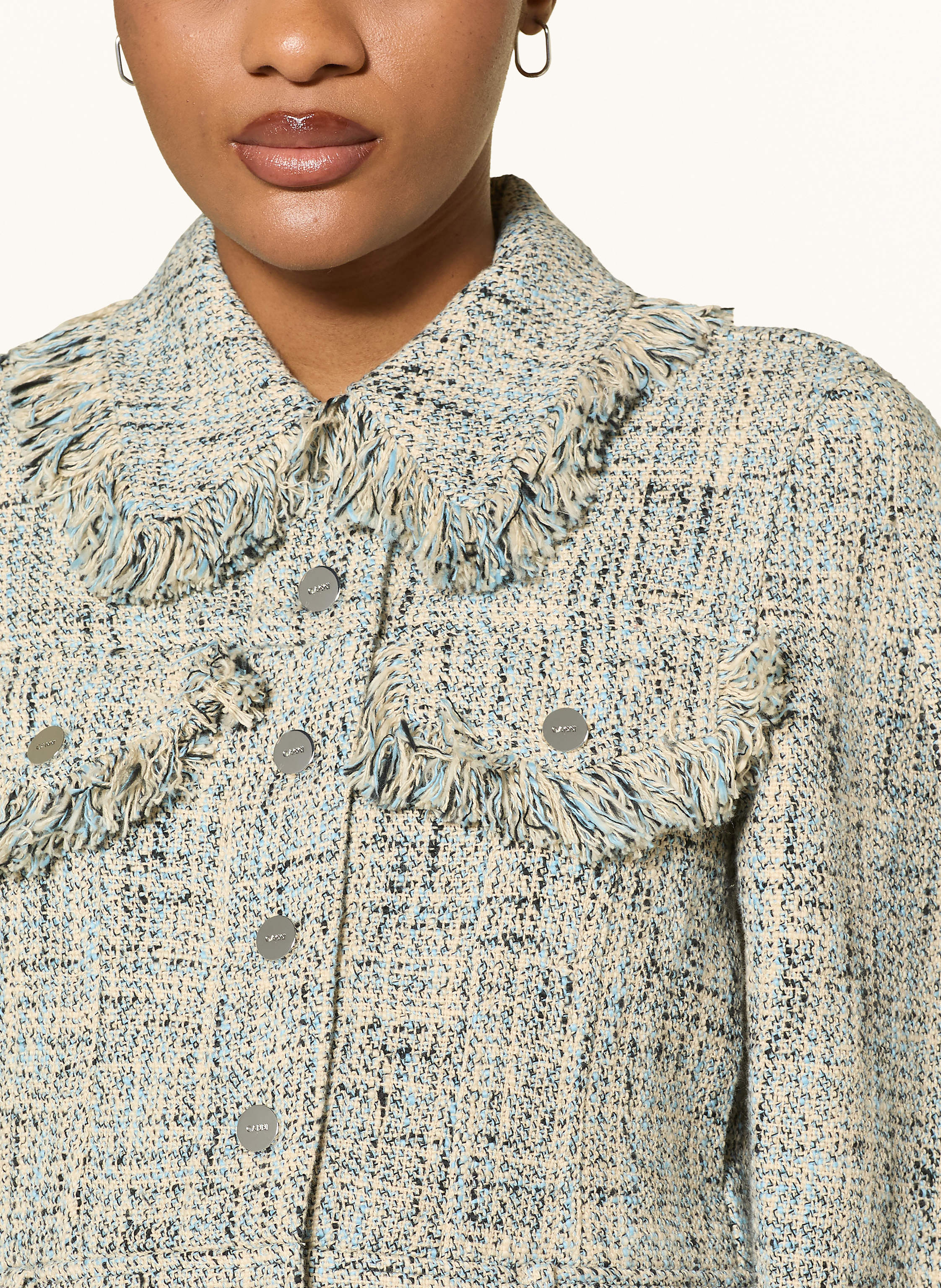 Thumbnail - Ganni Tweed-Jacke blau