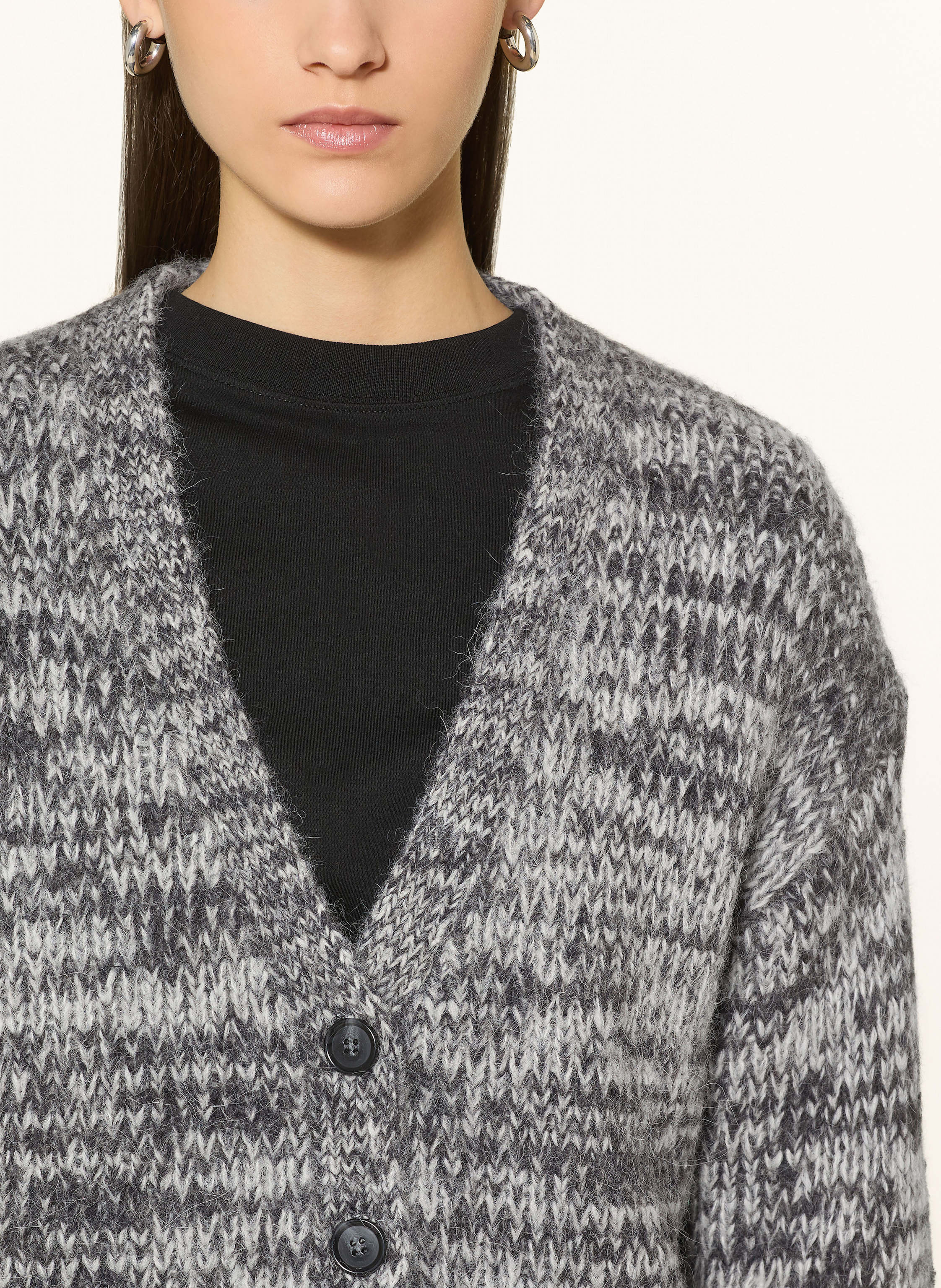 Thumbnail - Mrs & Hugs Strickjacke Mit Alpaka grau