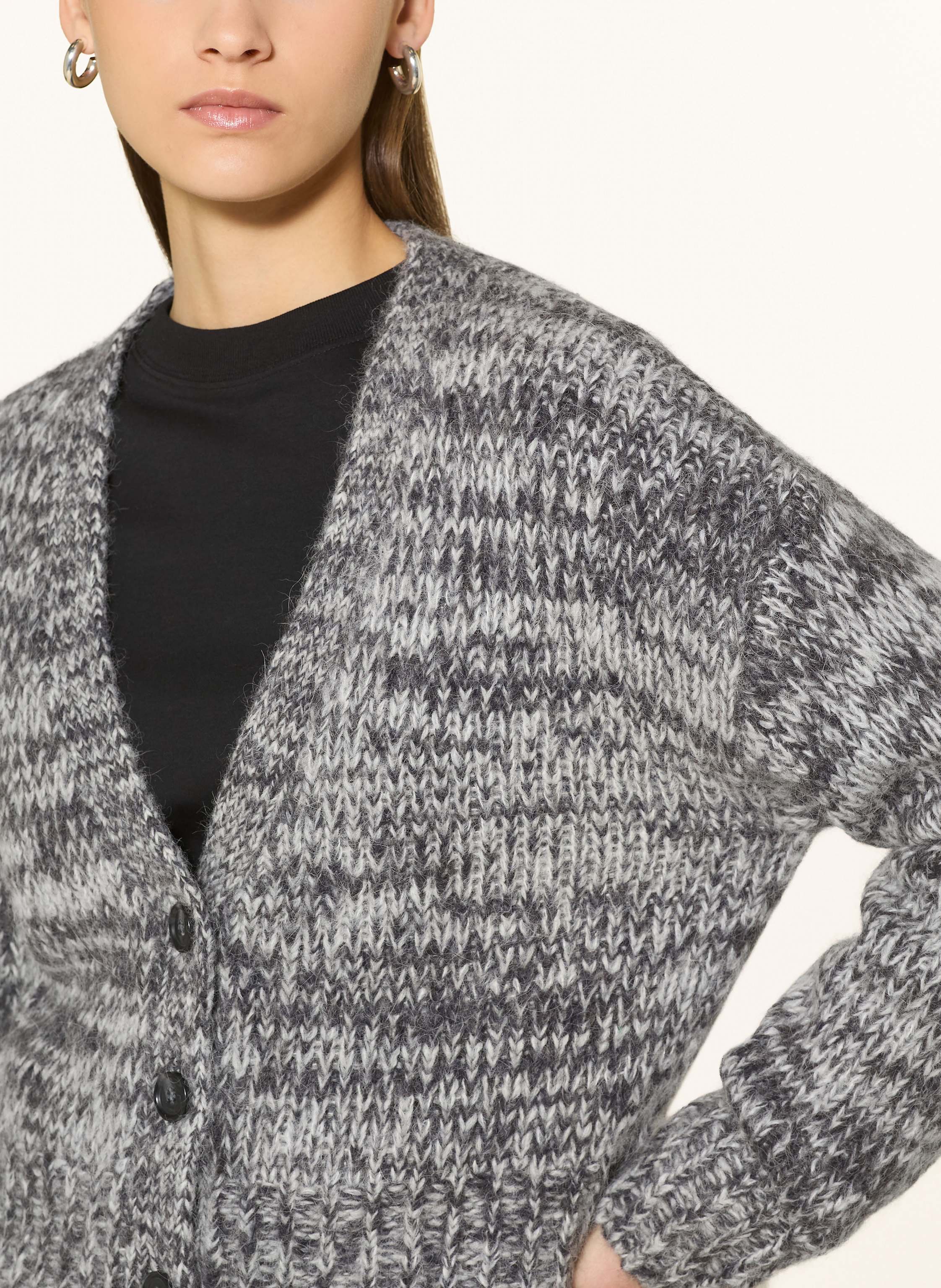 Thumbnail - Mrs & Hugs Strickjacke Mit Alpaka grau