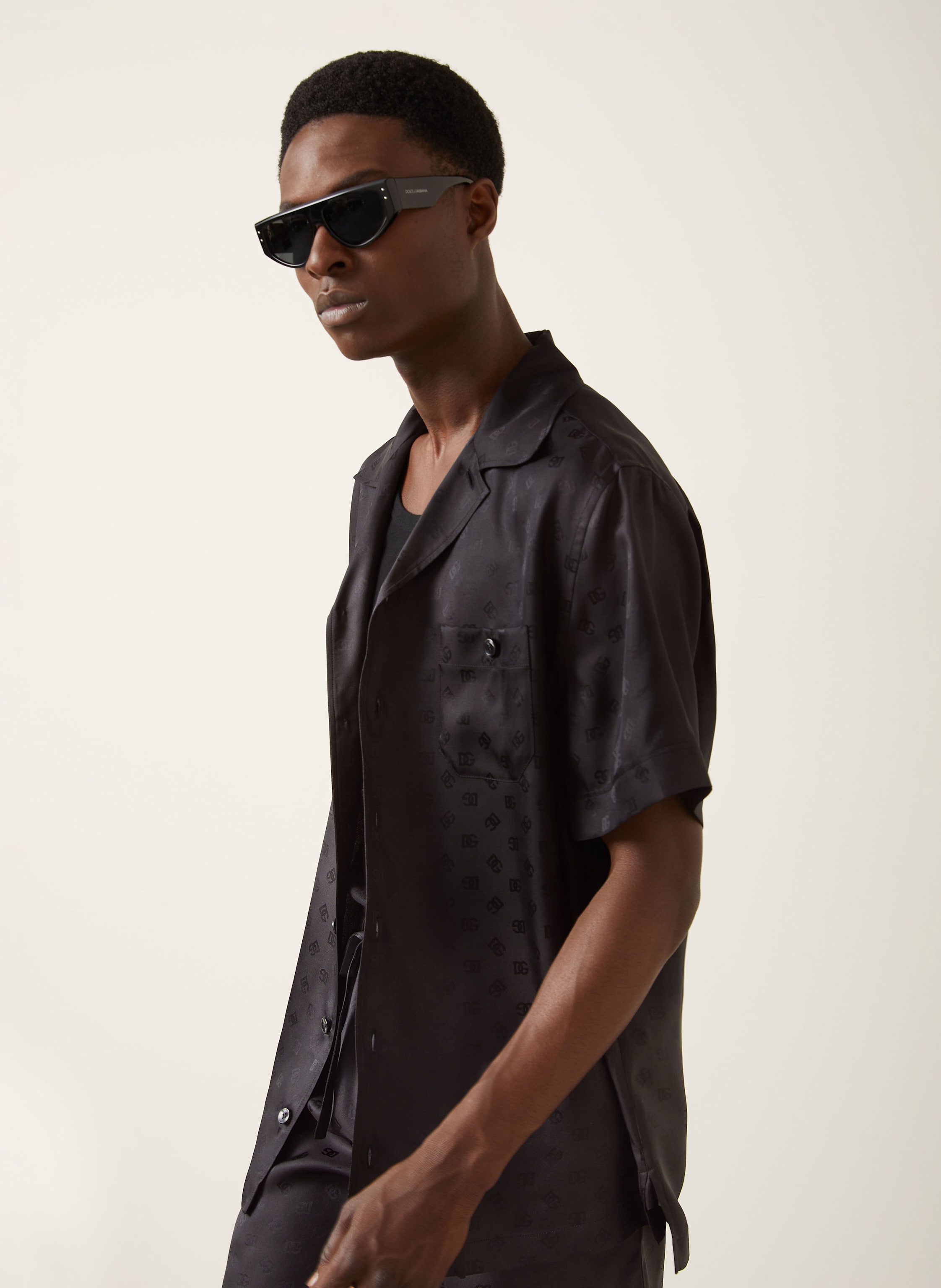 Thumbnail - Dolce & Gabbana Seidenhemd Comfort Fit schwarz