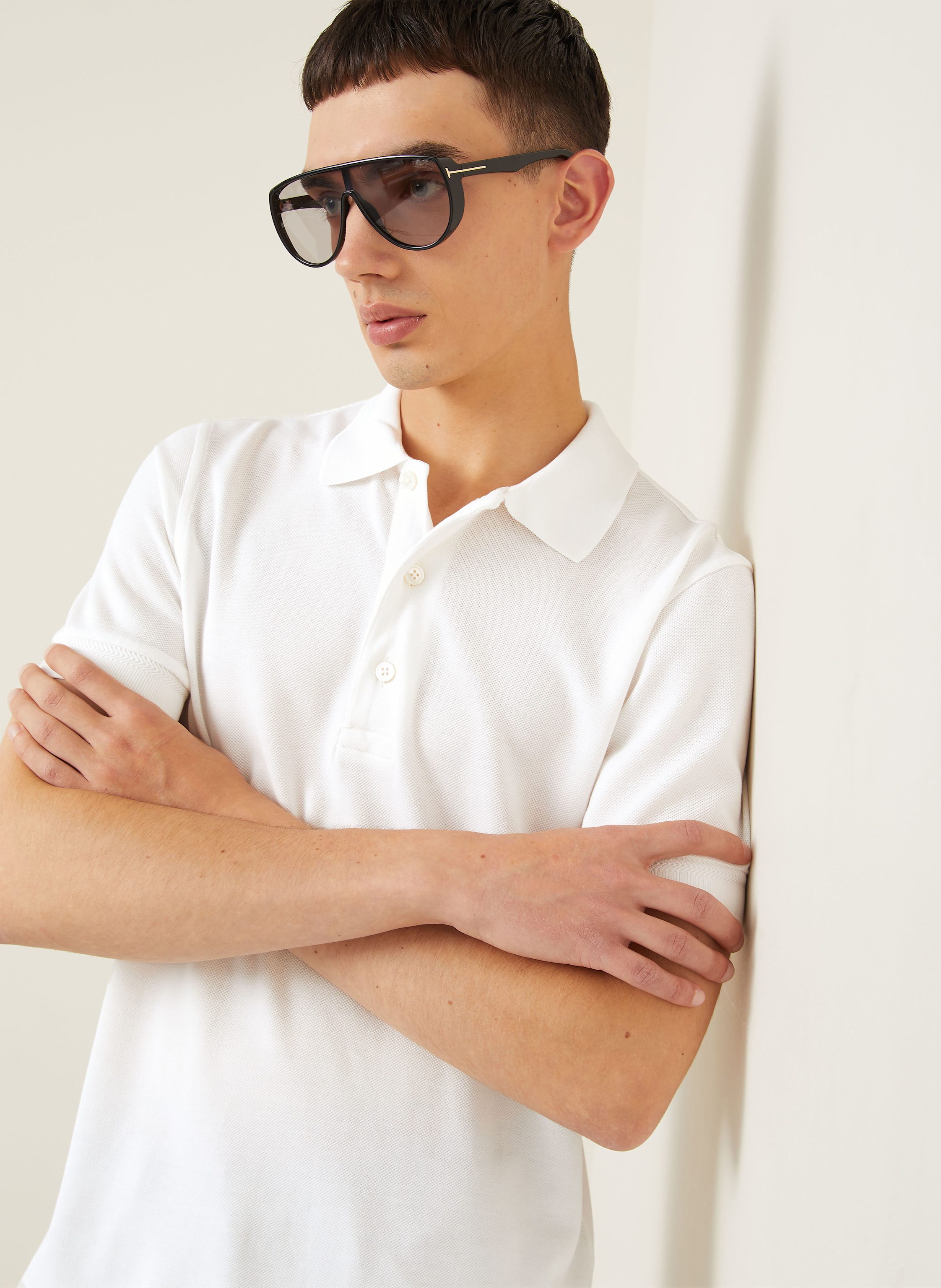 Thumbnail - Tom Ford Piqué-Poloshirt weiss