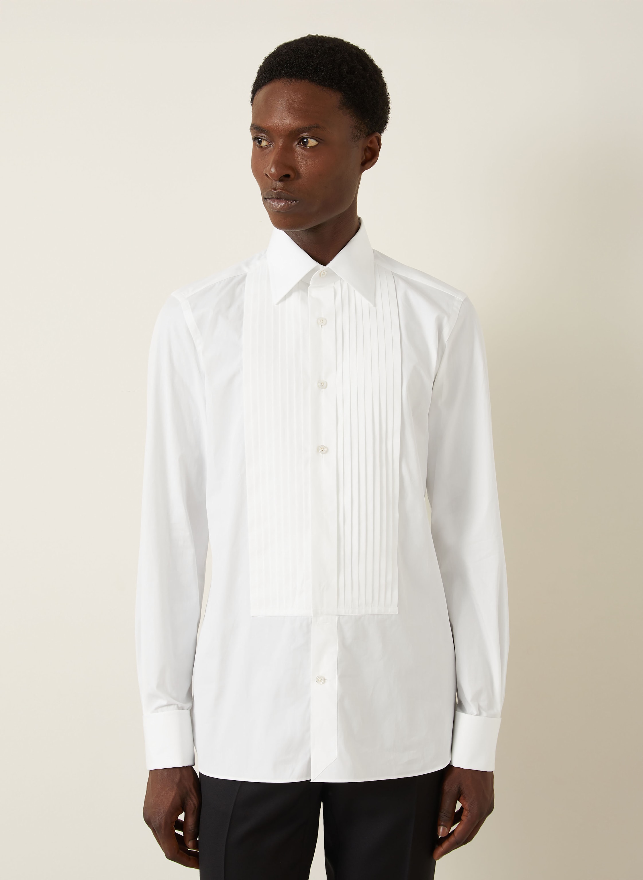 Thumbnail - Tom Ford Smoking-Hemd Slim Fit weiss