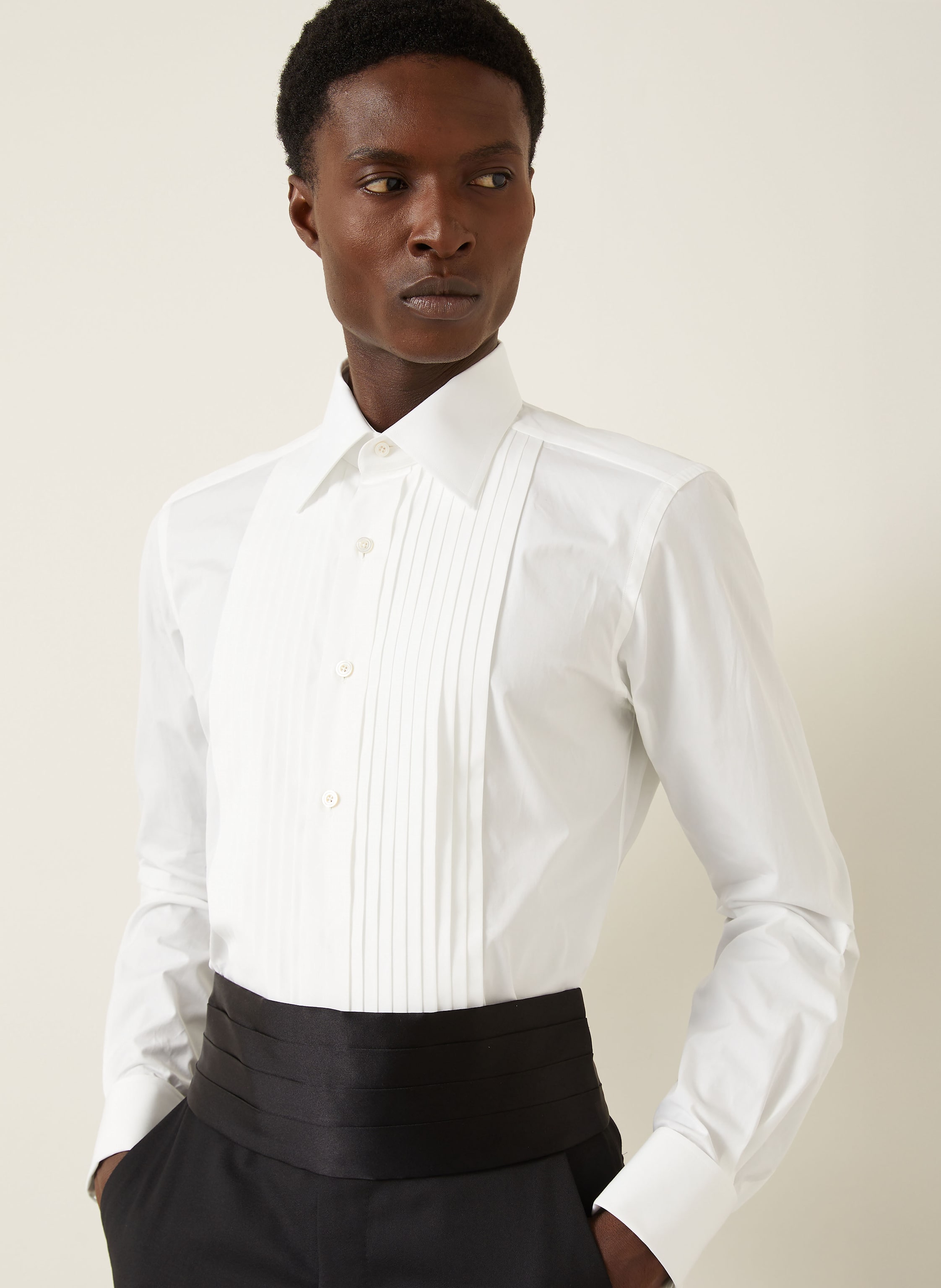 Thumbnail - Tom Ford Smoking-Hemd Slim Fit weiss