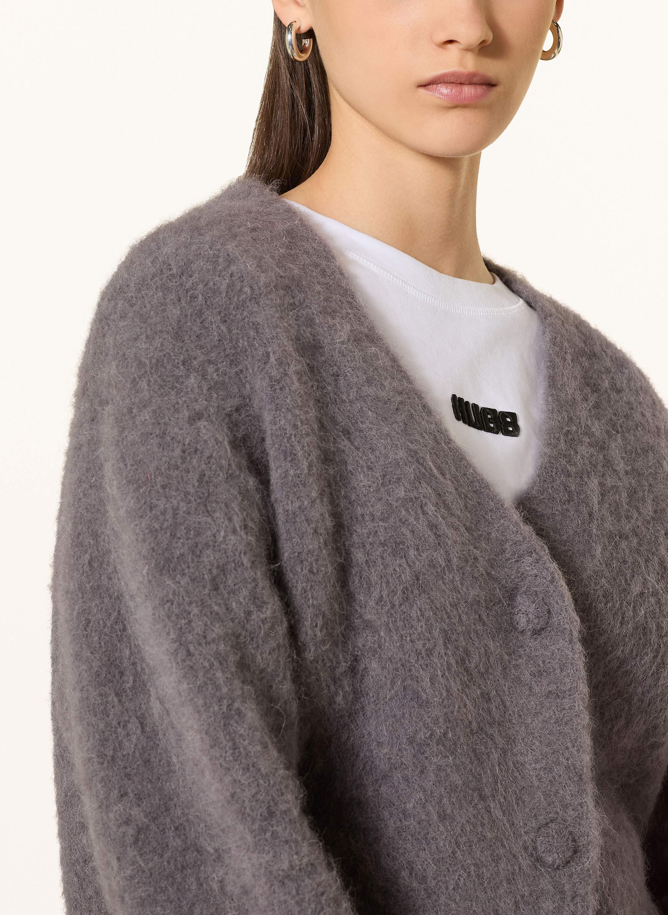 Thumbnail - Mrs & Hugs Strickjacke Aus Alpaka grau