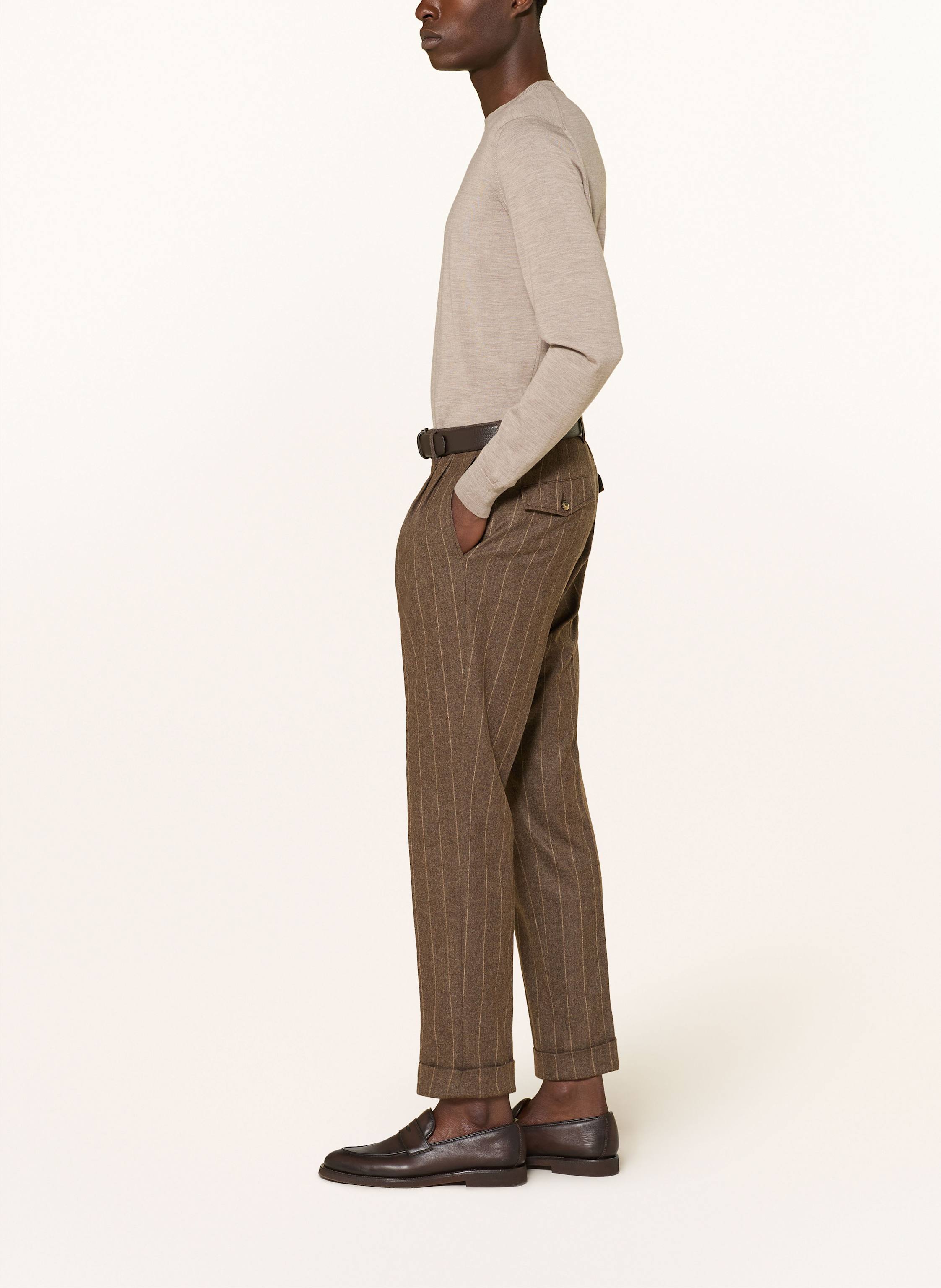 Thumbnail - Windsor. Anzughose Sapo Shaped Fit Aus Flanell braun