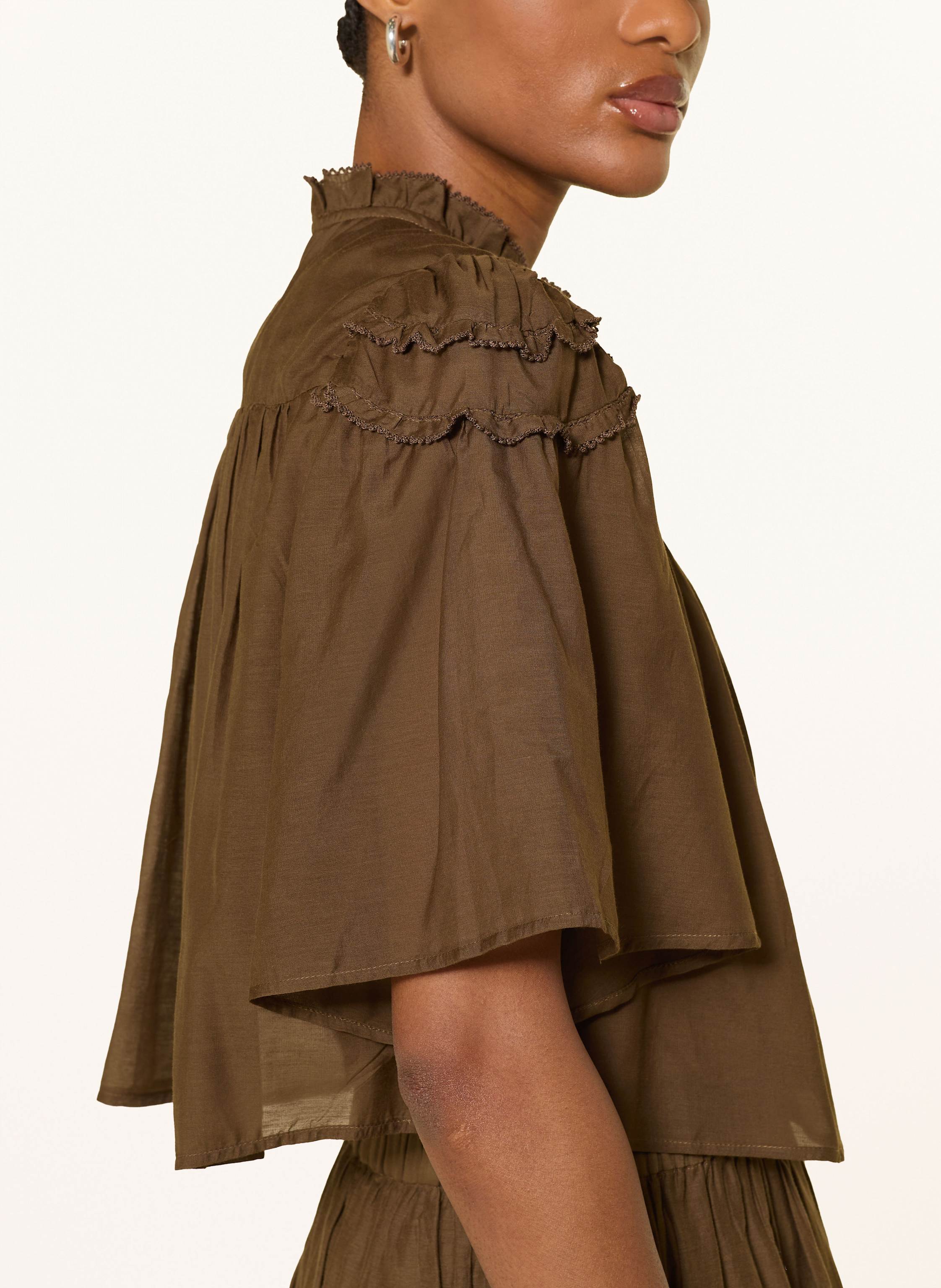 Thumbnail - Marant Étoile Blusenshirt Carmen Mit Rüschen gruen