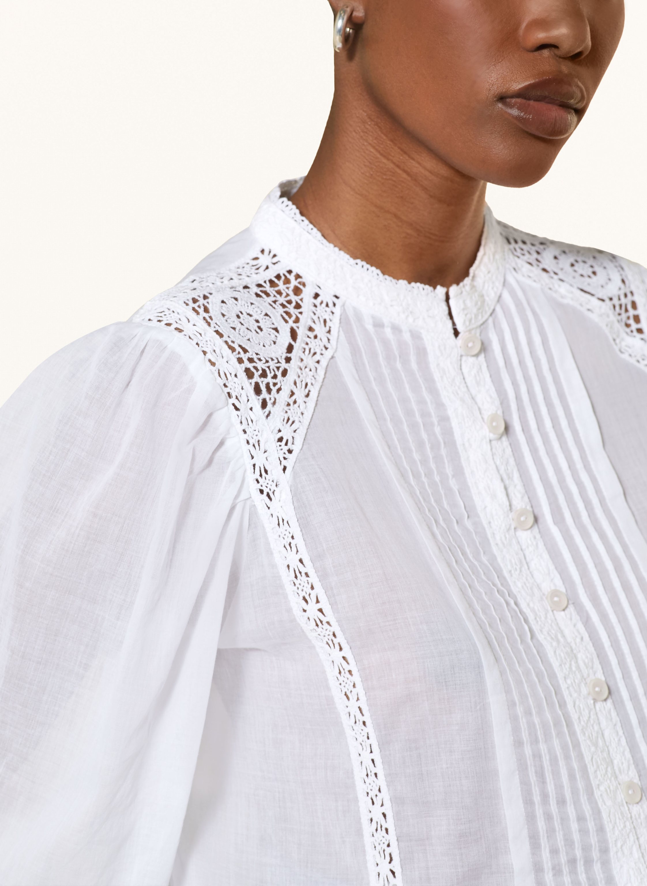 Thumbnail - Marant Étoile Bluse Greicy Mit Spitze weiss