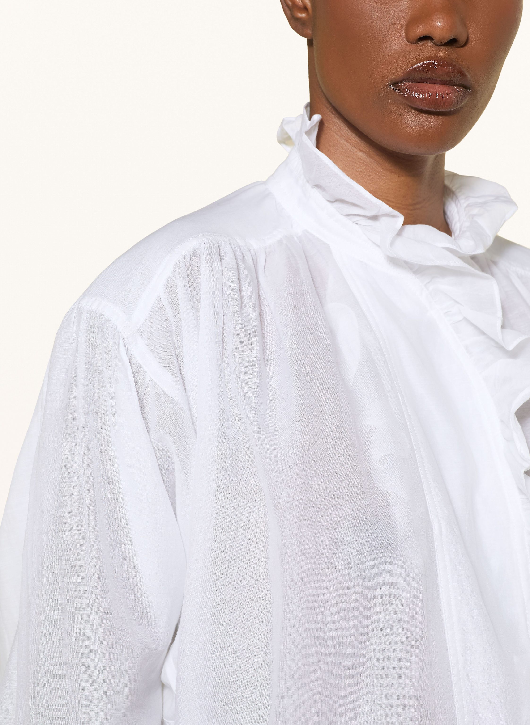 Thumbnail - Marant Étoile Bluse Pamias Mit Rüschen weiss