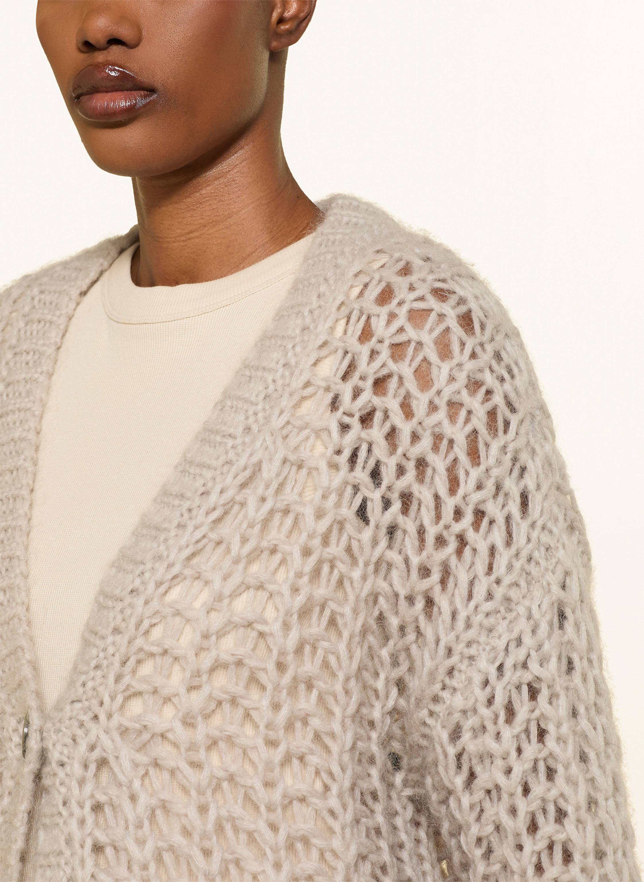 Thumbnail - Mrs & Hugs Strickjacke Mit Mohair beige