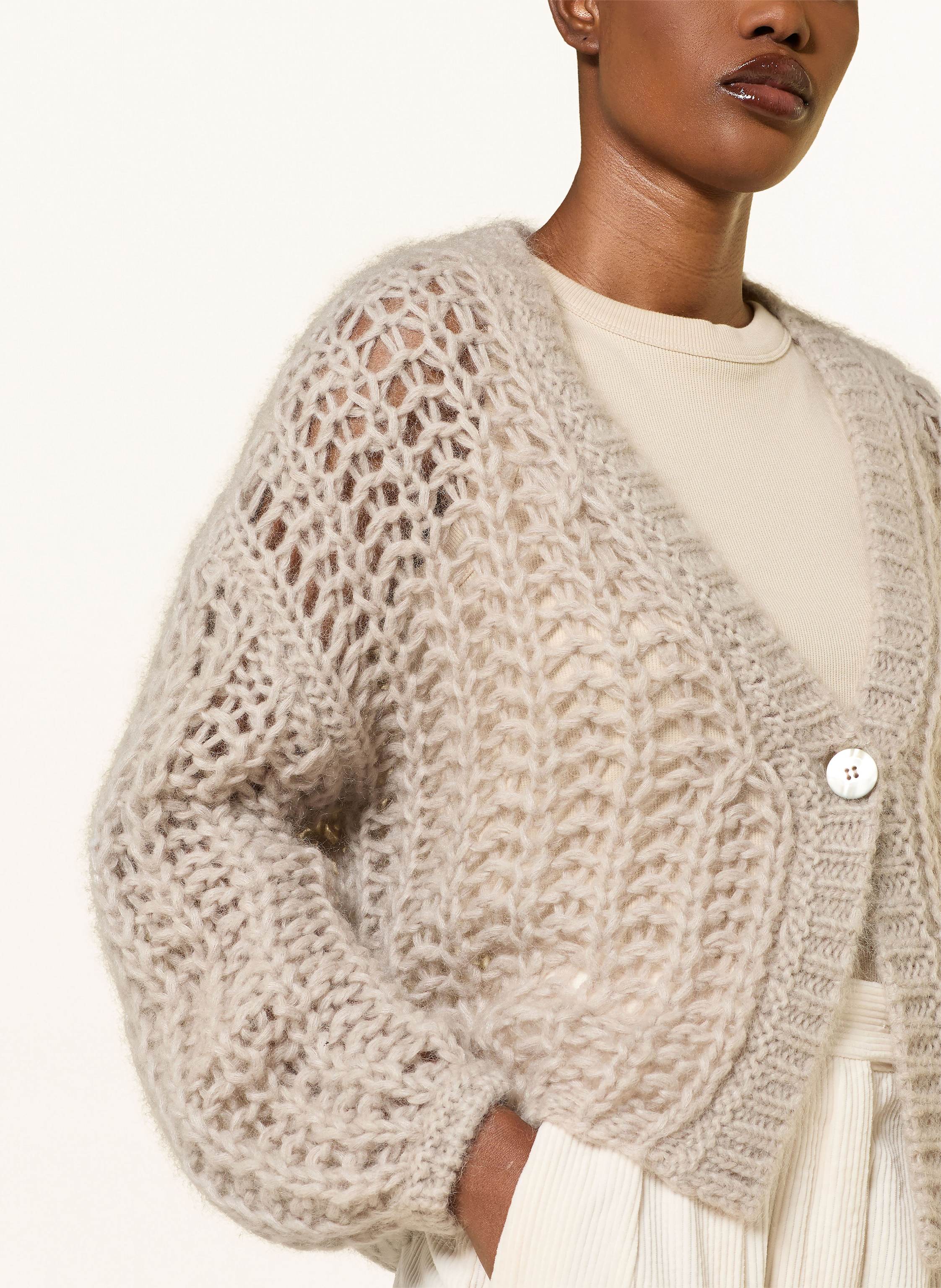 Thumbnail - Mrs & Hugs Strickjacke Mit Mohair beige