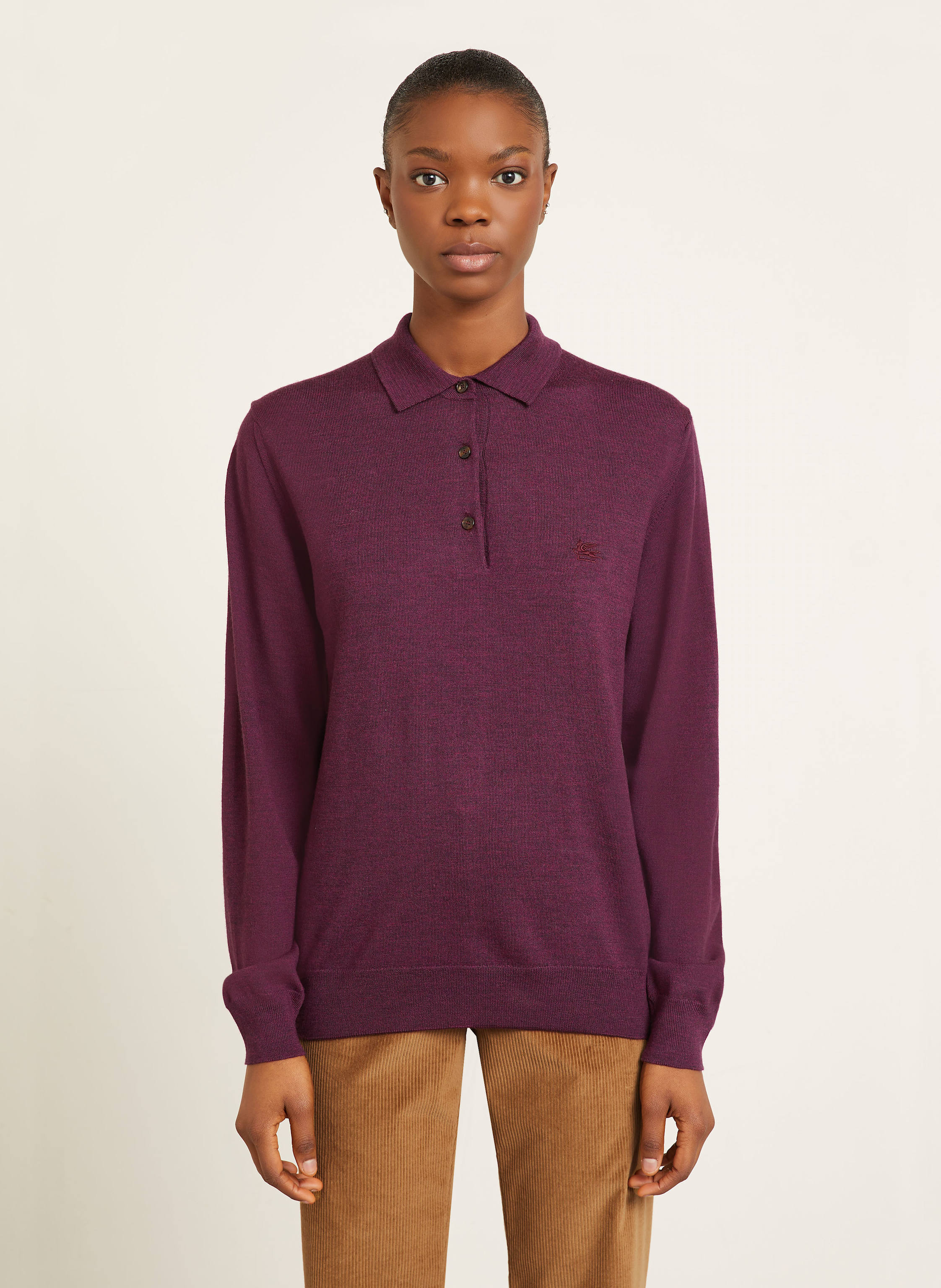 Thumbnail - Etro Strick-Poloshirt rot