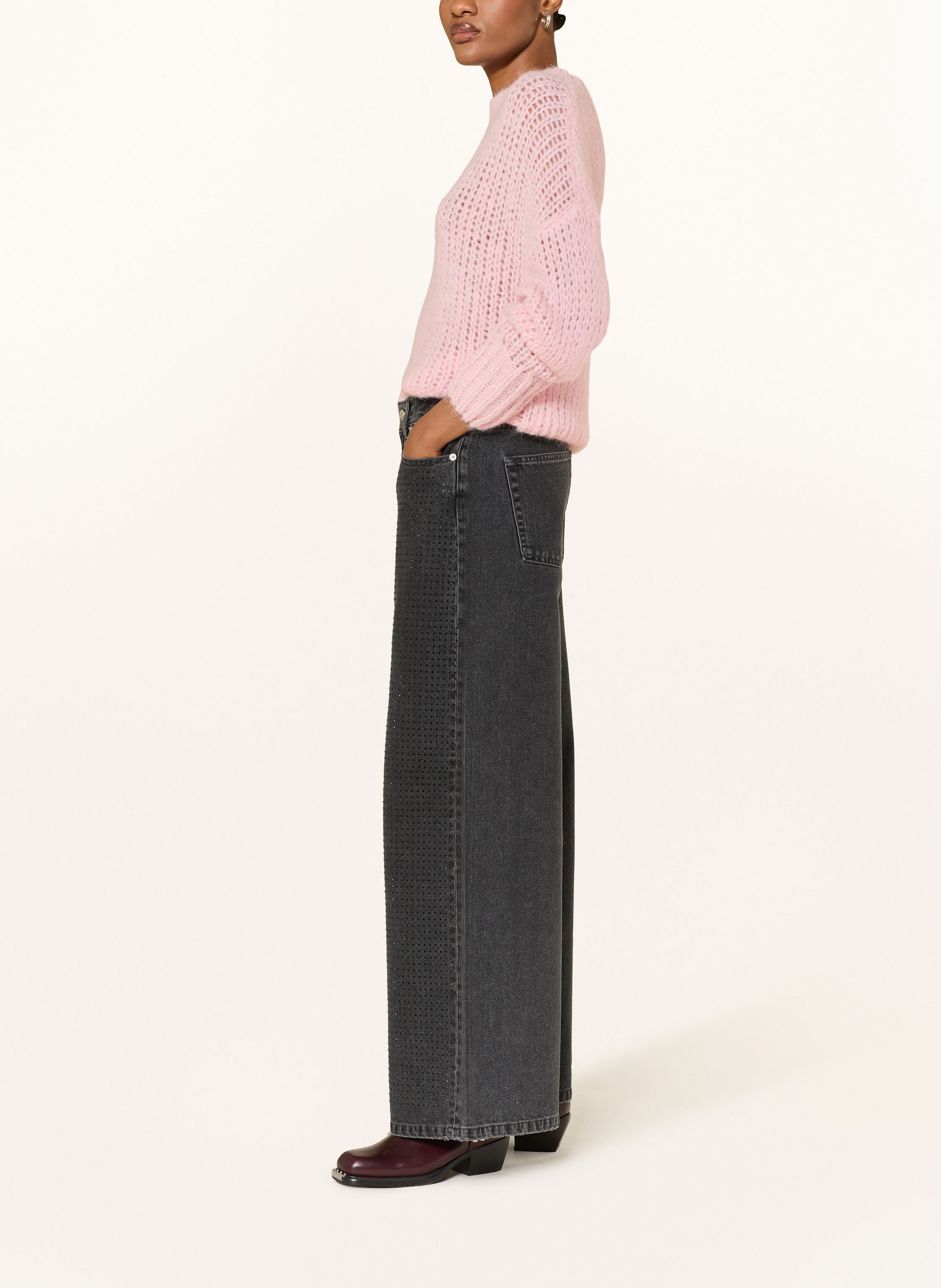 Thumbnail - Mrs & Hugs Jeans Mit Schmucksteinen schwarz