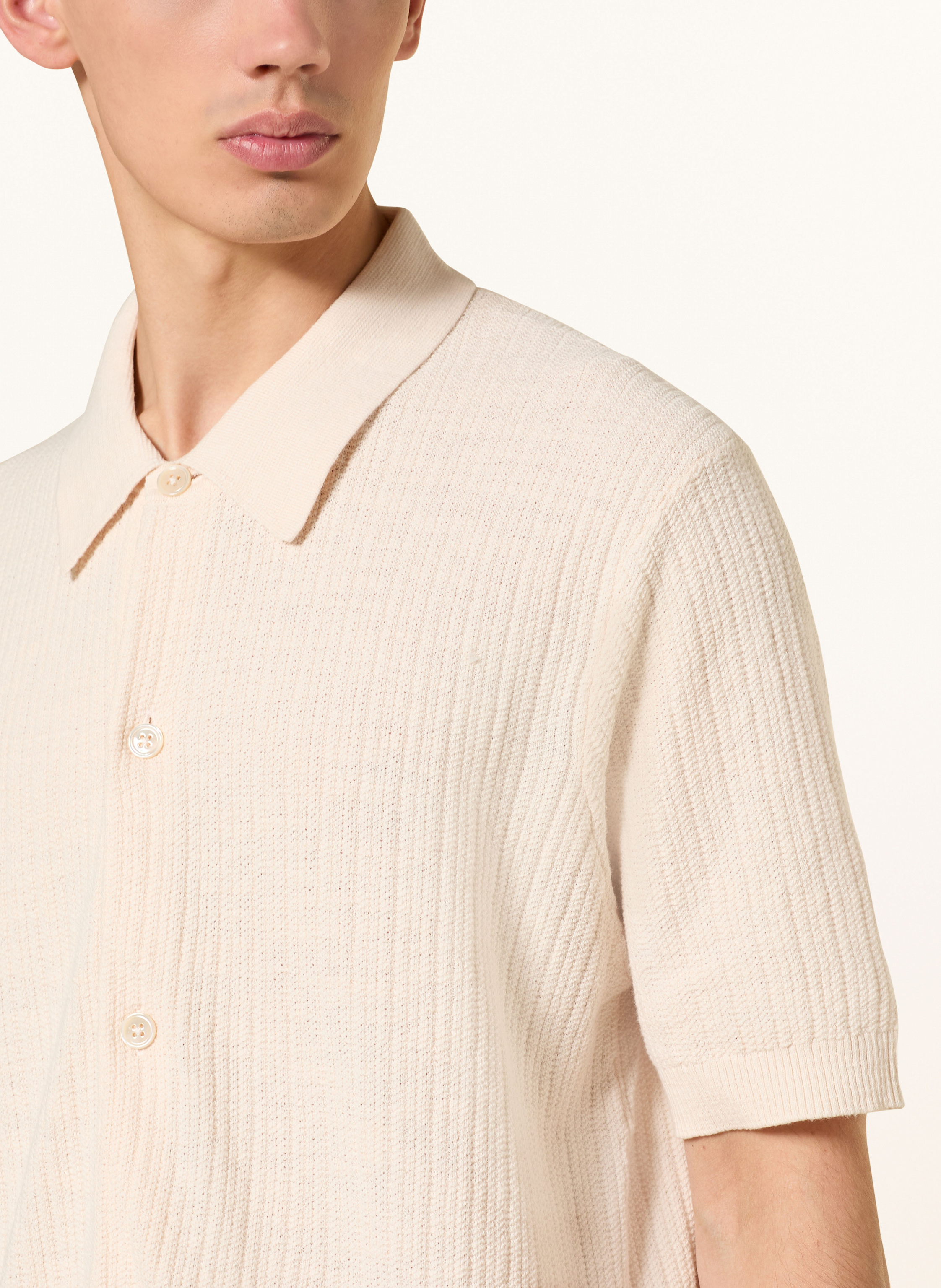 Thumbnail - Nn.07 Strickhemd Nolan Comfort Fit weiss