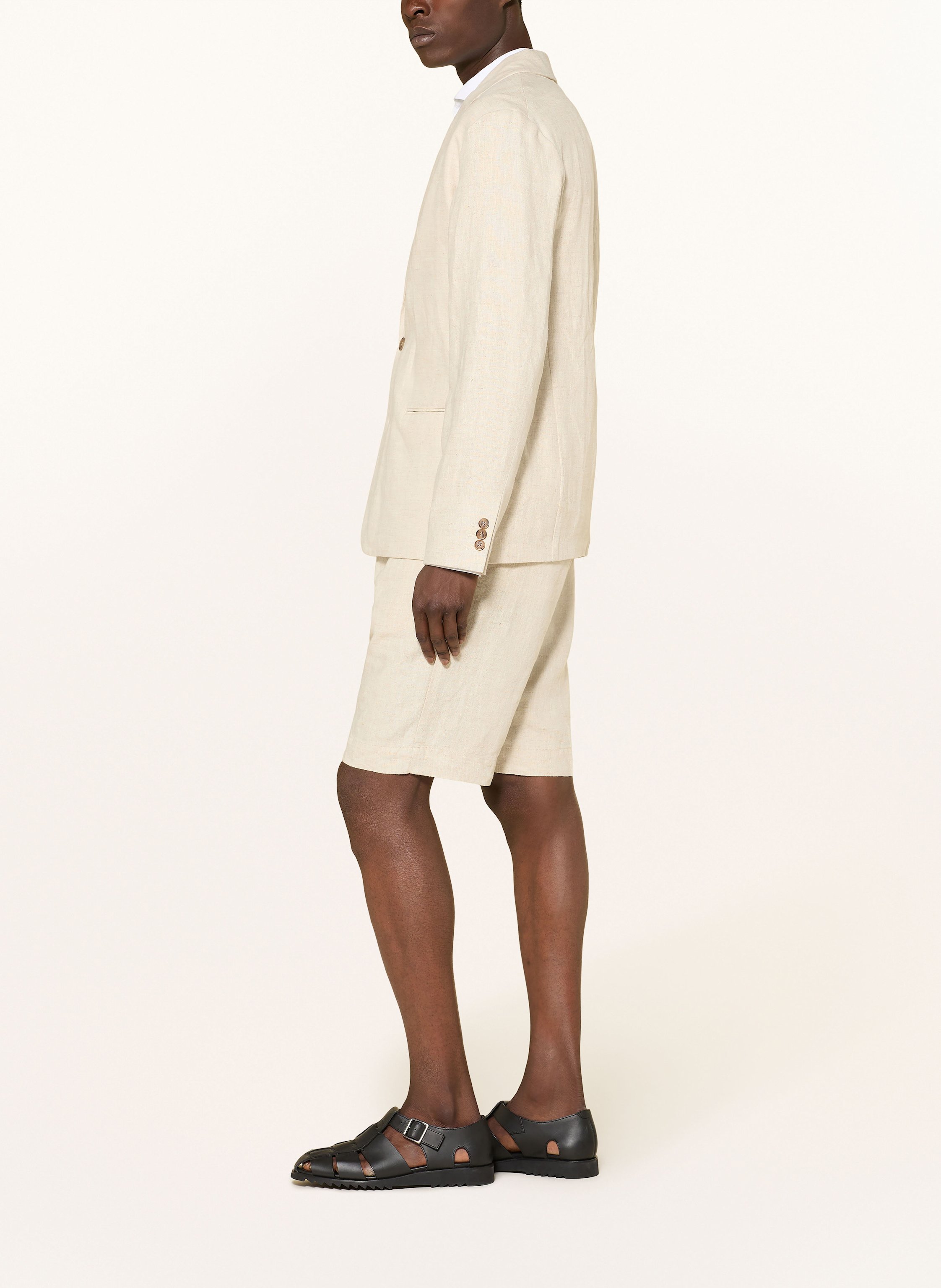 Thumbnail - Nn.07 Leinenshorts Billie Regular Fit weiss
