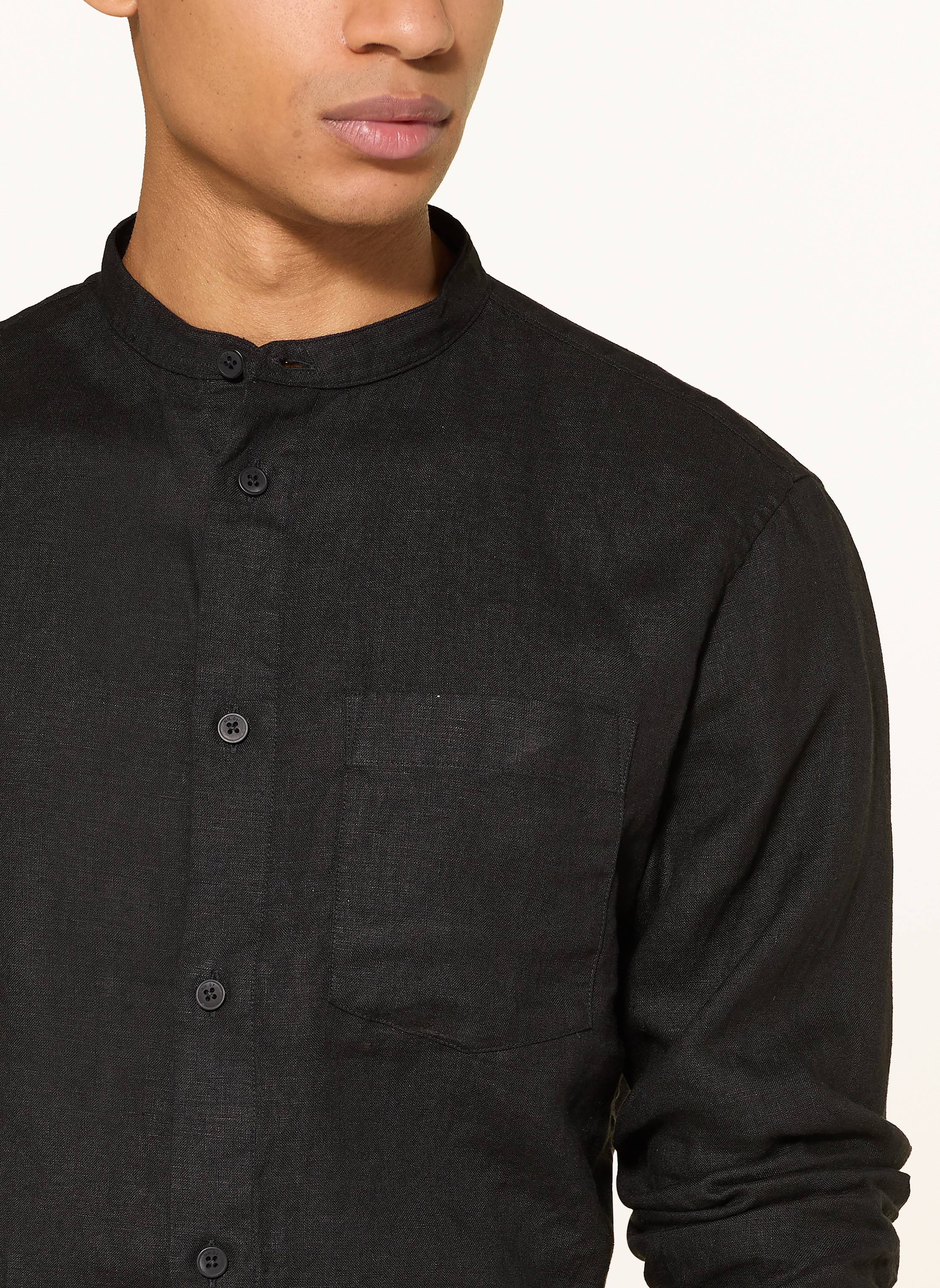 Thumbnail - Nn.07 Leinenhemd Miles Regular Fit schwarz