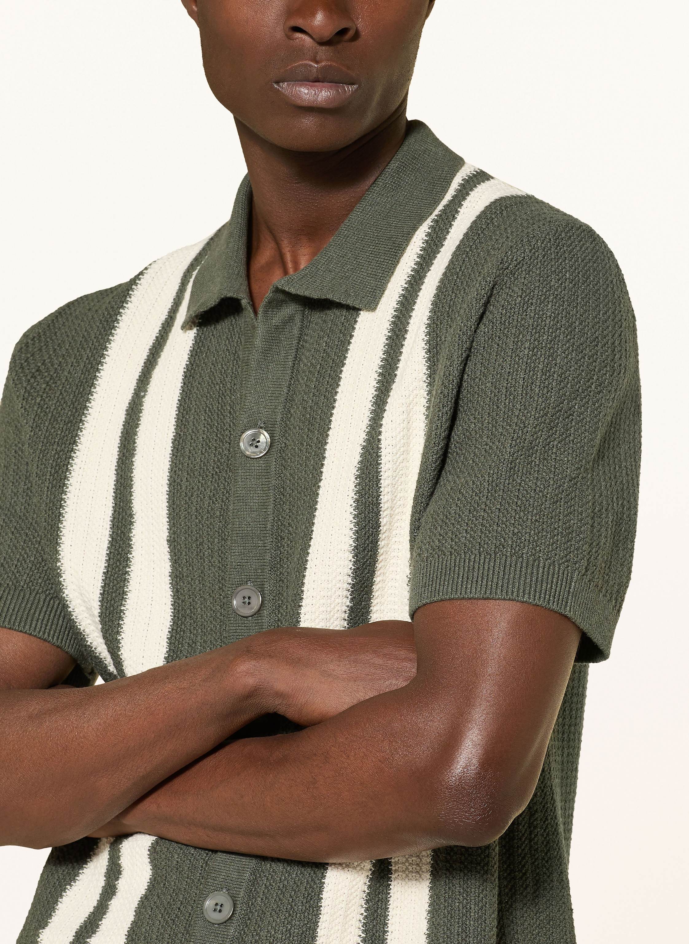 Thumbnail - Nn.07 Strickhemd Ares Regular Fit gruen