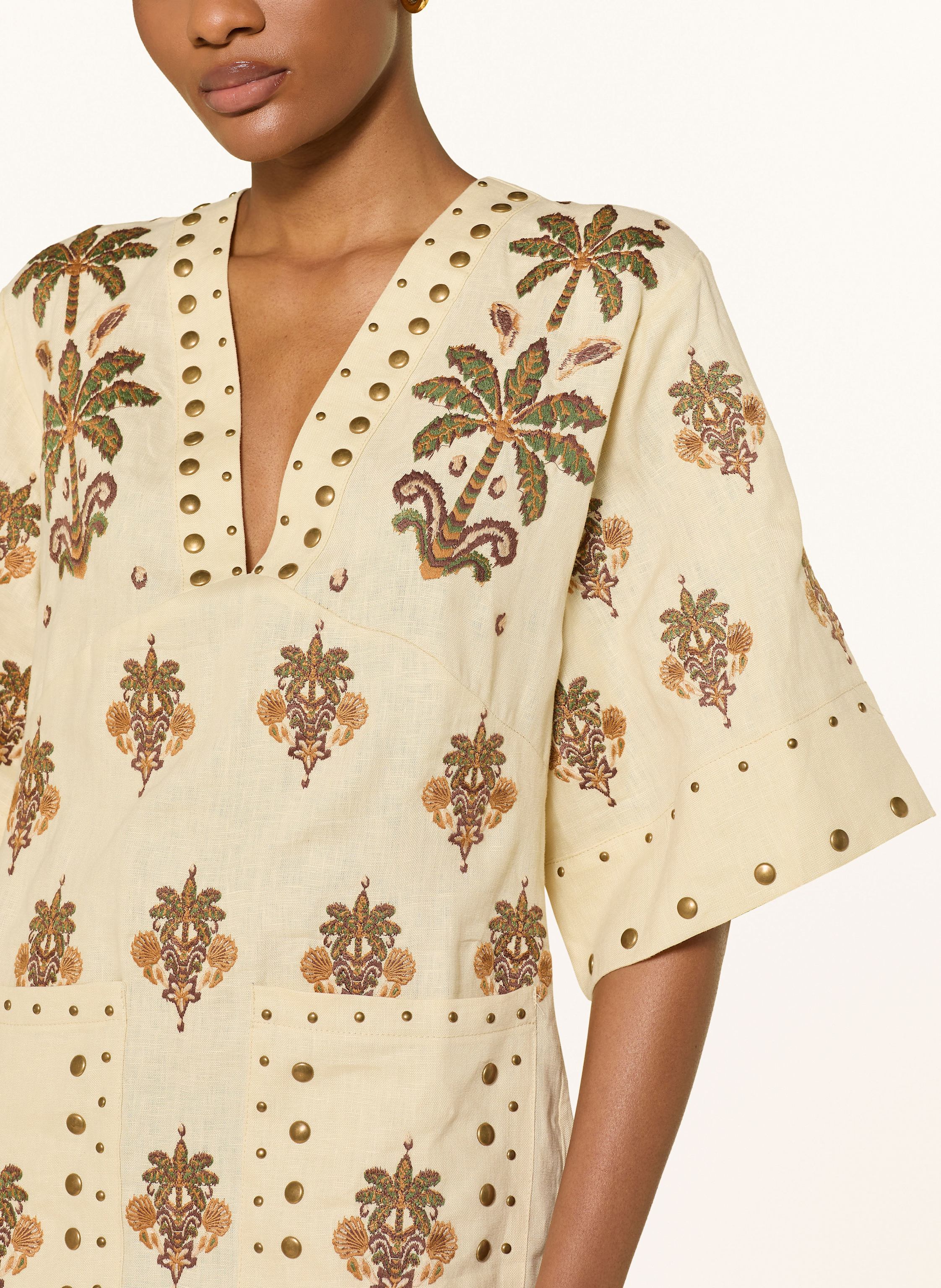 Thumbnail - Farm Rio Leinenkleid Coconut Tree Tapestry Mit Nieten beige